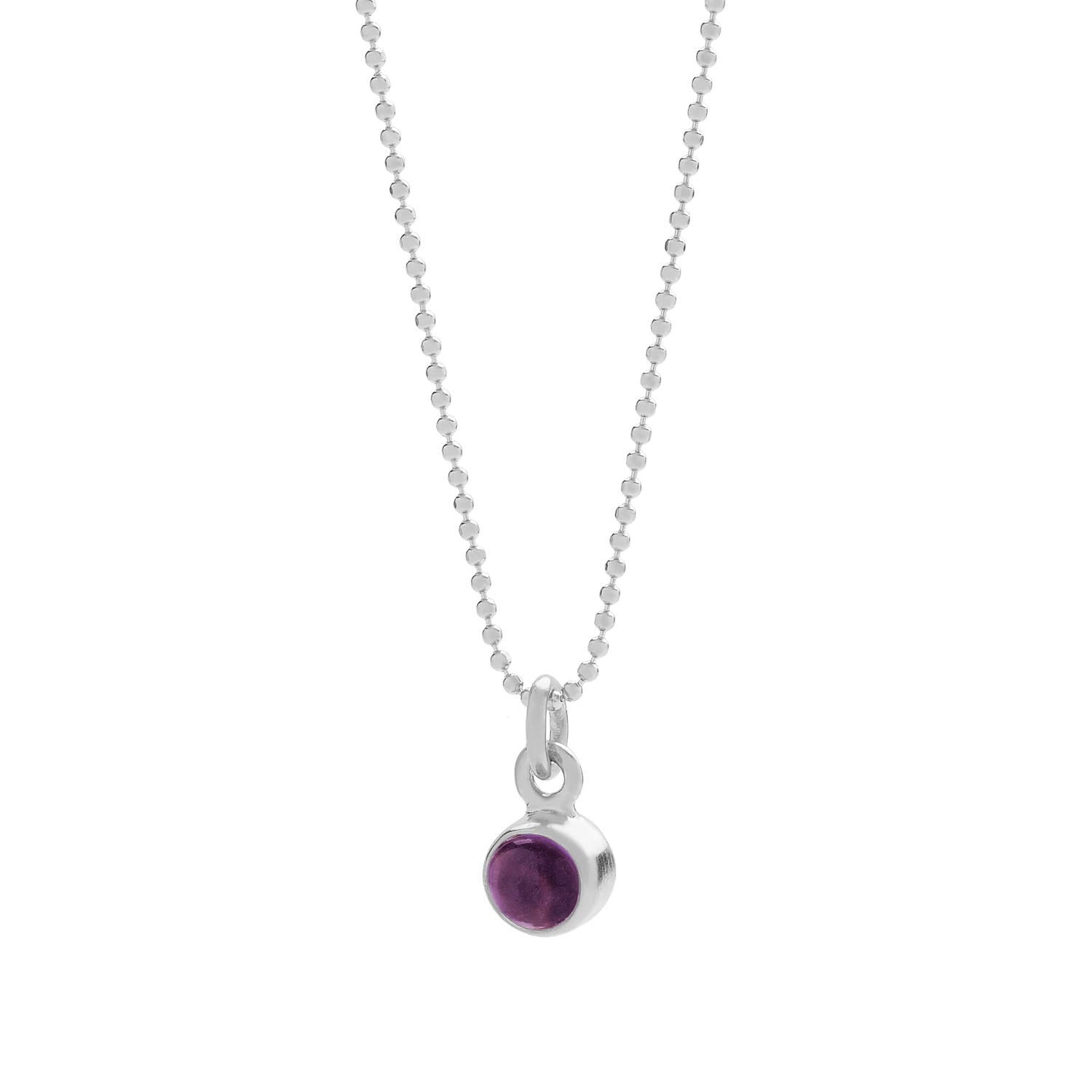 Gem Dot Birthstone Necklace Amethyst February Sterling Silver