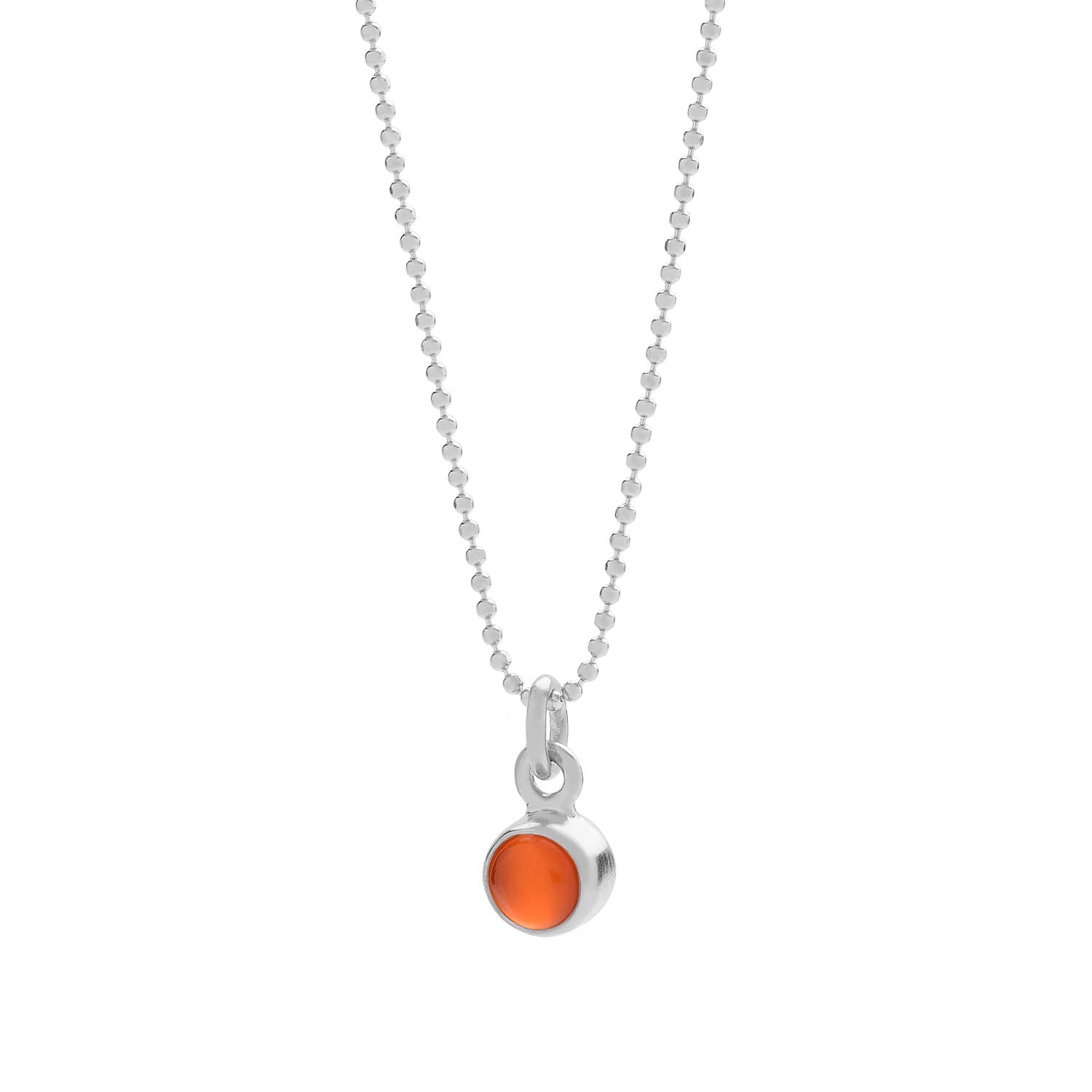 Gem Dot Birthstone Necklace July Carnelian Sterling Silver