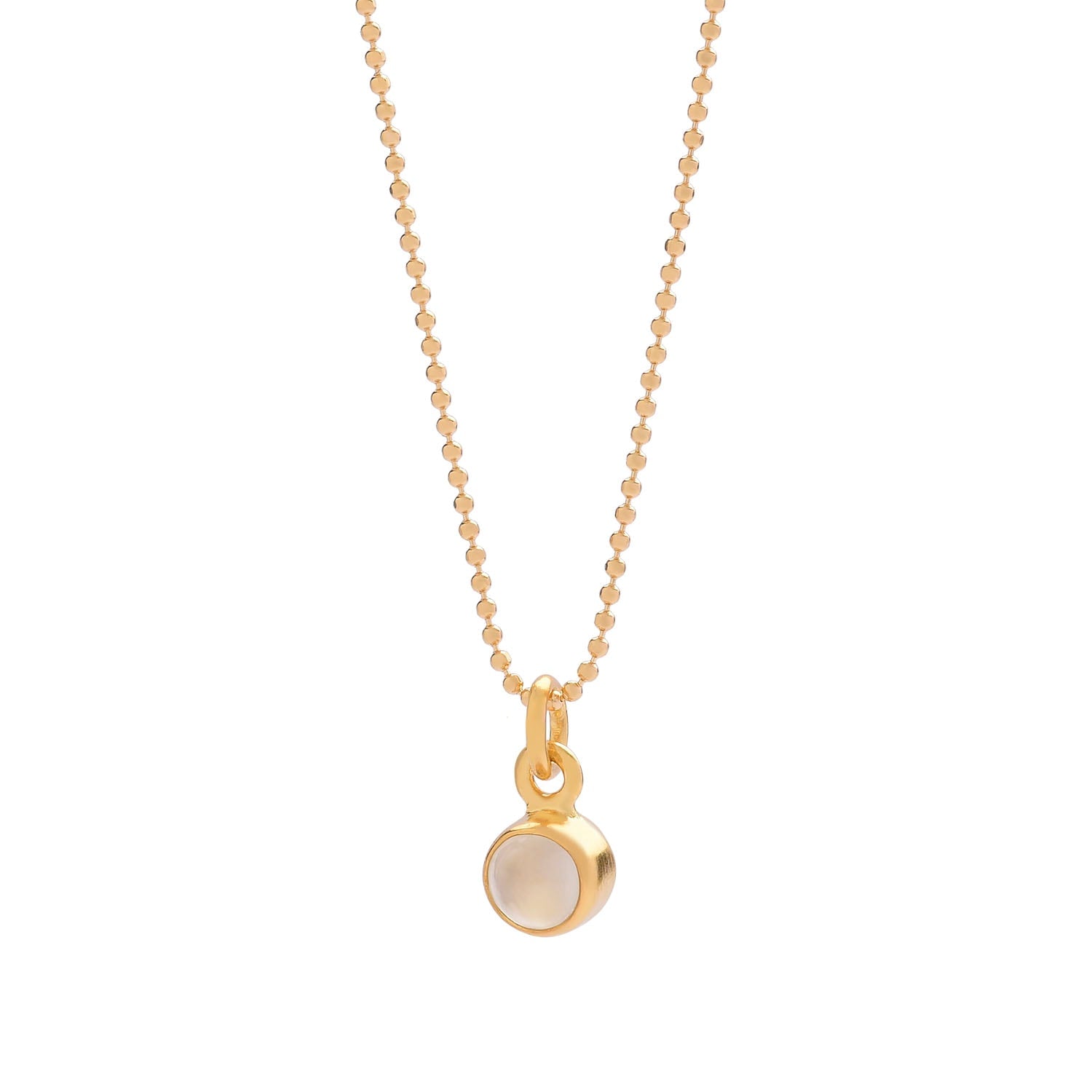 Gem Dot Birthstone Necklace June Moonstone Gold Plated Sterling Silver
