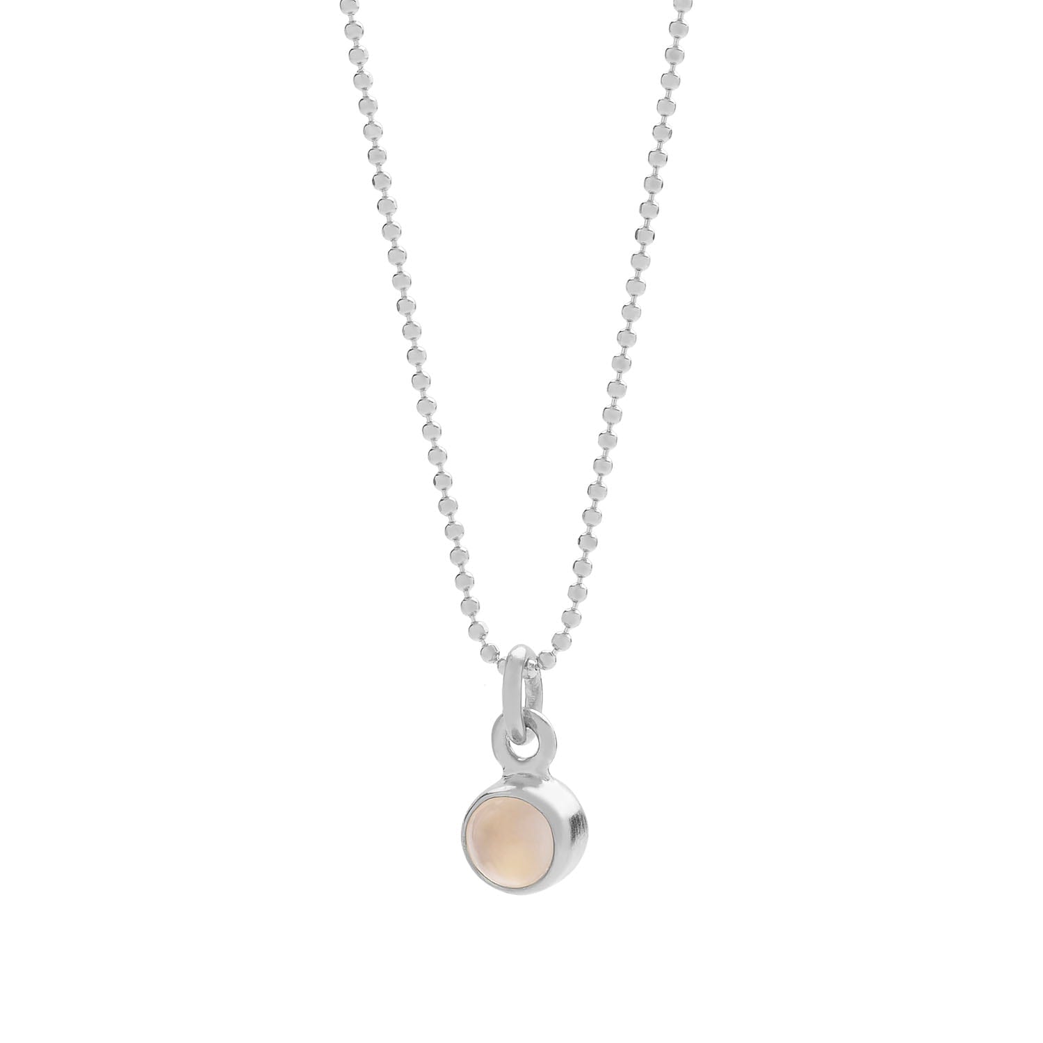 Gem Dot Birthstone Necklace June Moonstone Sterling Silver