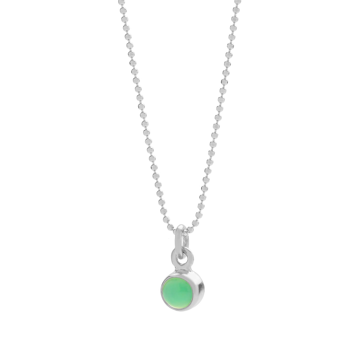 Gem Dot Birthstone Necklace May Chrysoprase Sterling Silver