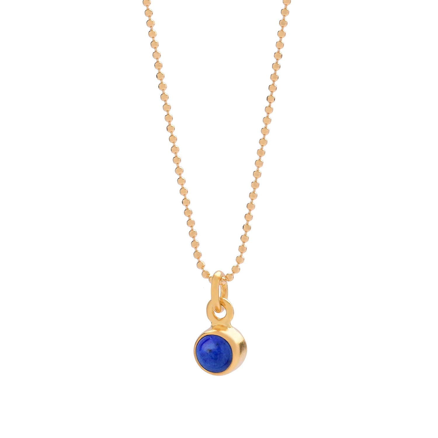 Gem Dot Birthstone Necklace September Lapis Gold Plated Sterling Silver