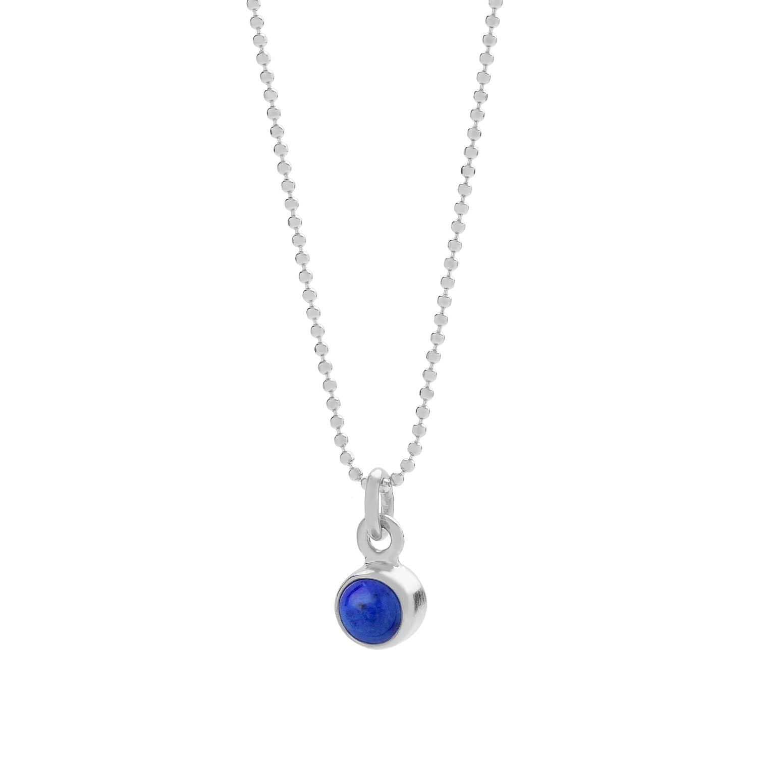 Gem Dot Birthstone Necklace September Lapis Sterling Silver