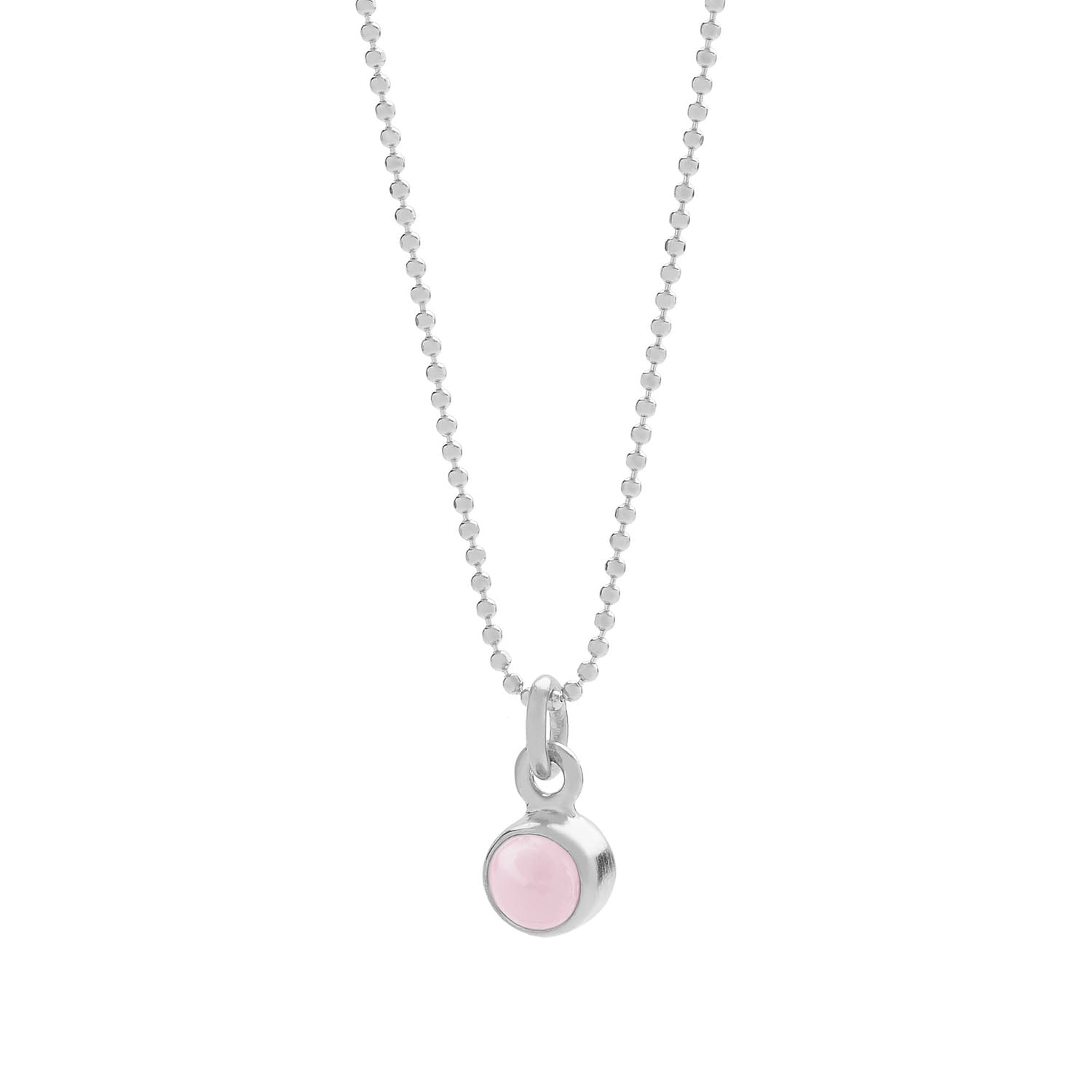 Gem Dot Pink Opal Birthstone Necklace October Sterling Silver