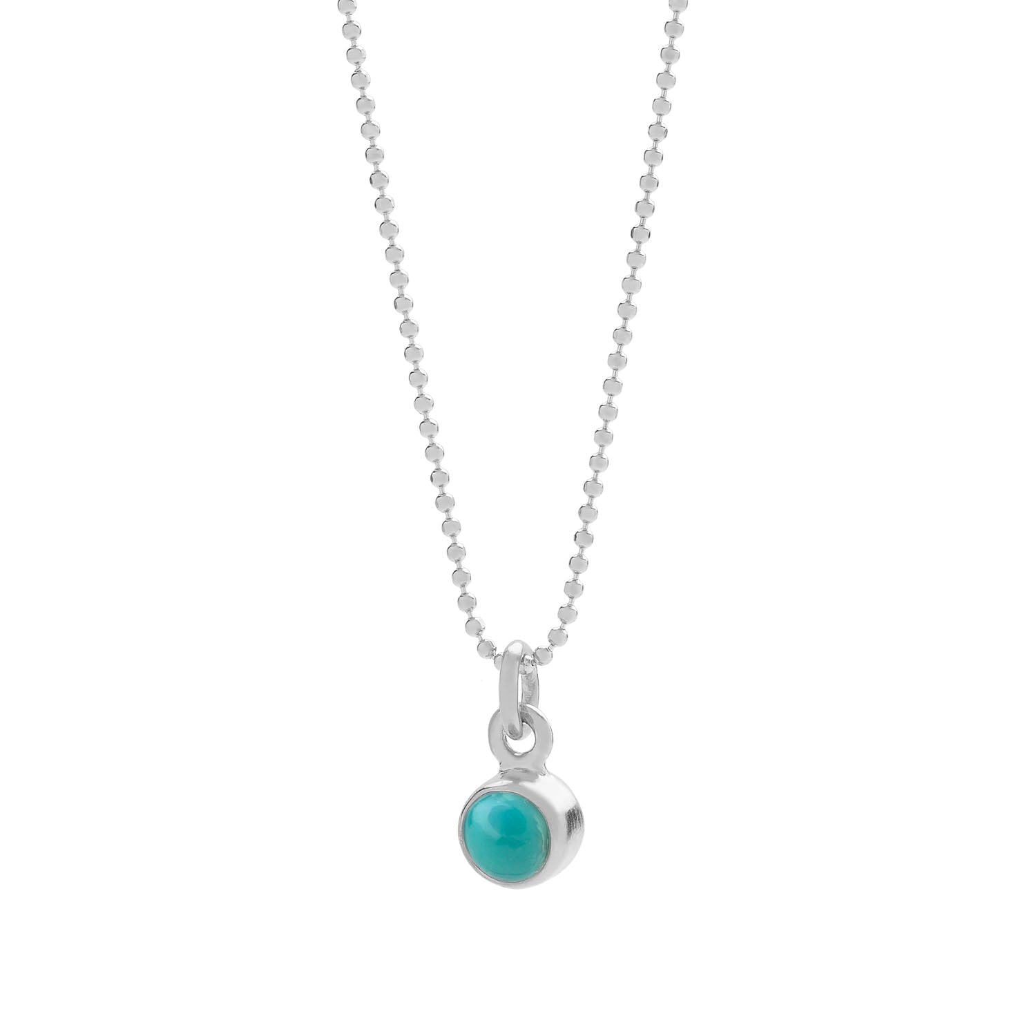 Gem Dot Turquoise Birthstone Necklace December Sterling Silver