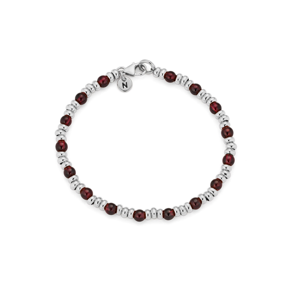 Gem Garnet Bracelet Birthstone January Sterling Silver