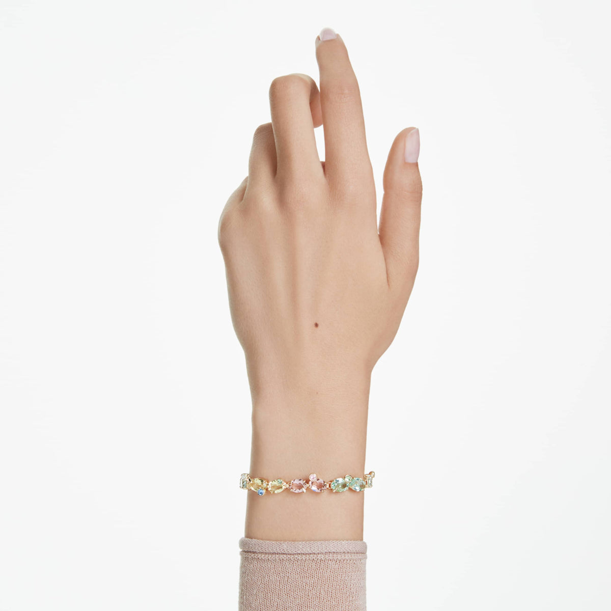 GEMA BRACELET MIXED CUTS MULTICOLORED GOLD TONE PLATED
