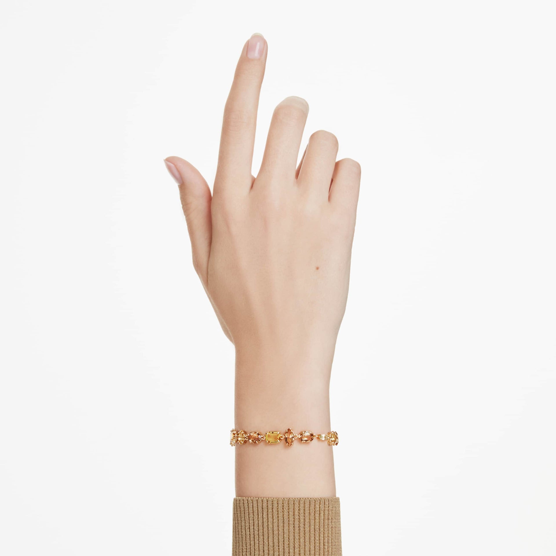 GEMA BRACELET MIXED CUTS YELLOW GOLD TONE PLATED