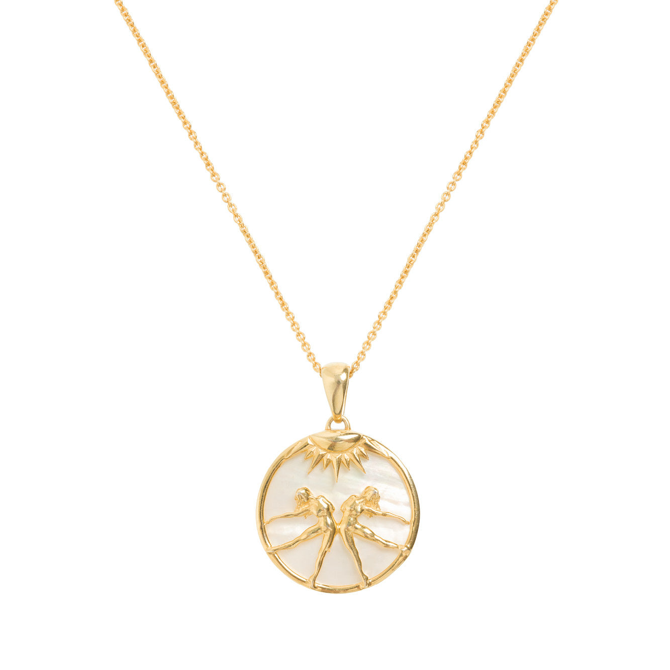 Gemini, Gold Zodiac Necklace