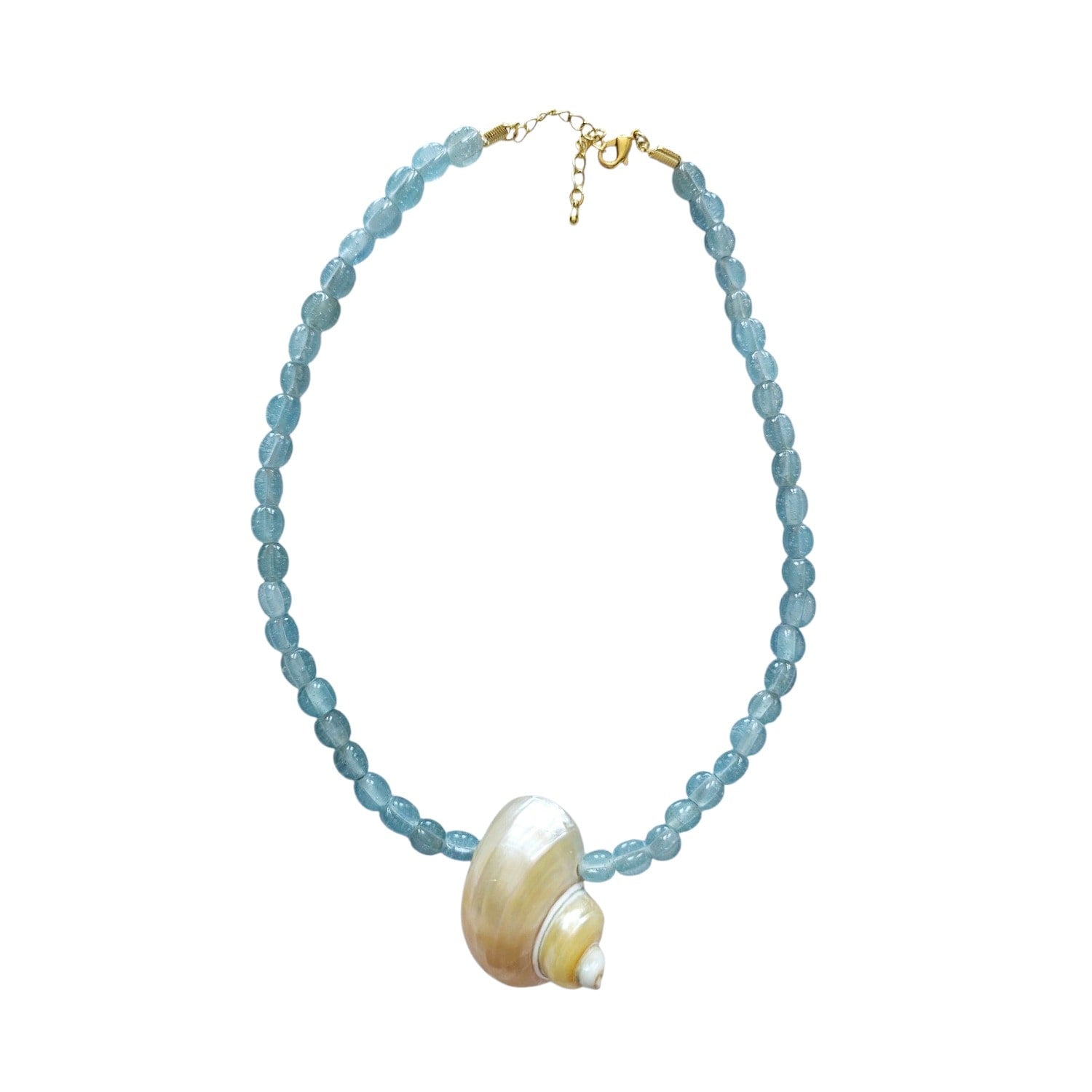 Gemma Turbo Shell & Glass Bead Necklace - Ocean