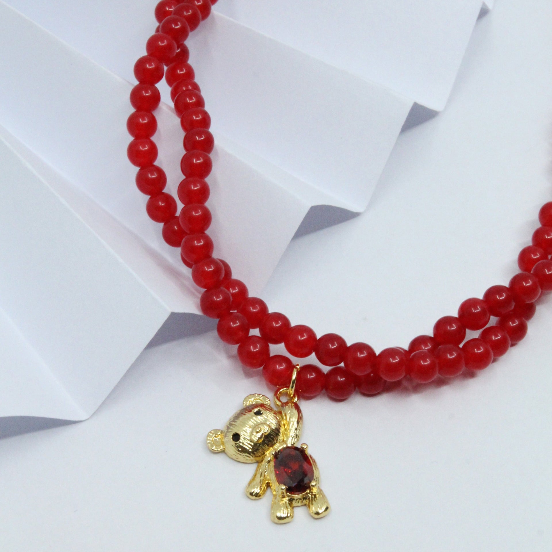Gemstone Bear Necklace