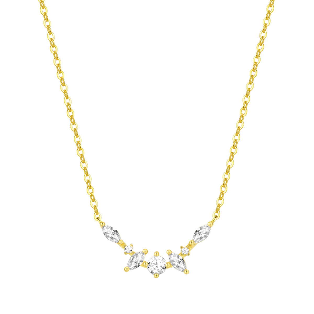 Gemstone Fireworks Necklace Sterling Silver Gold