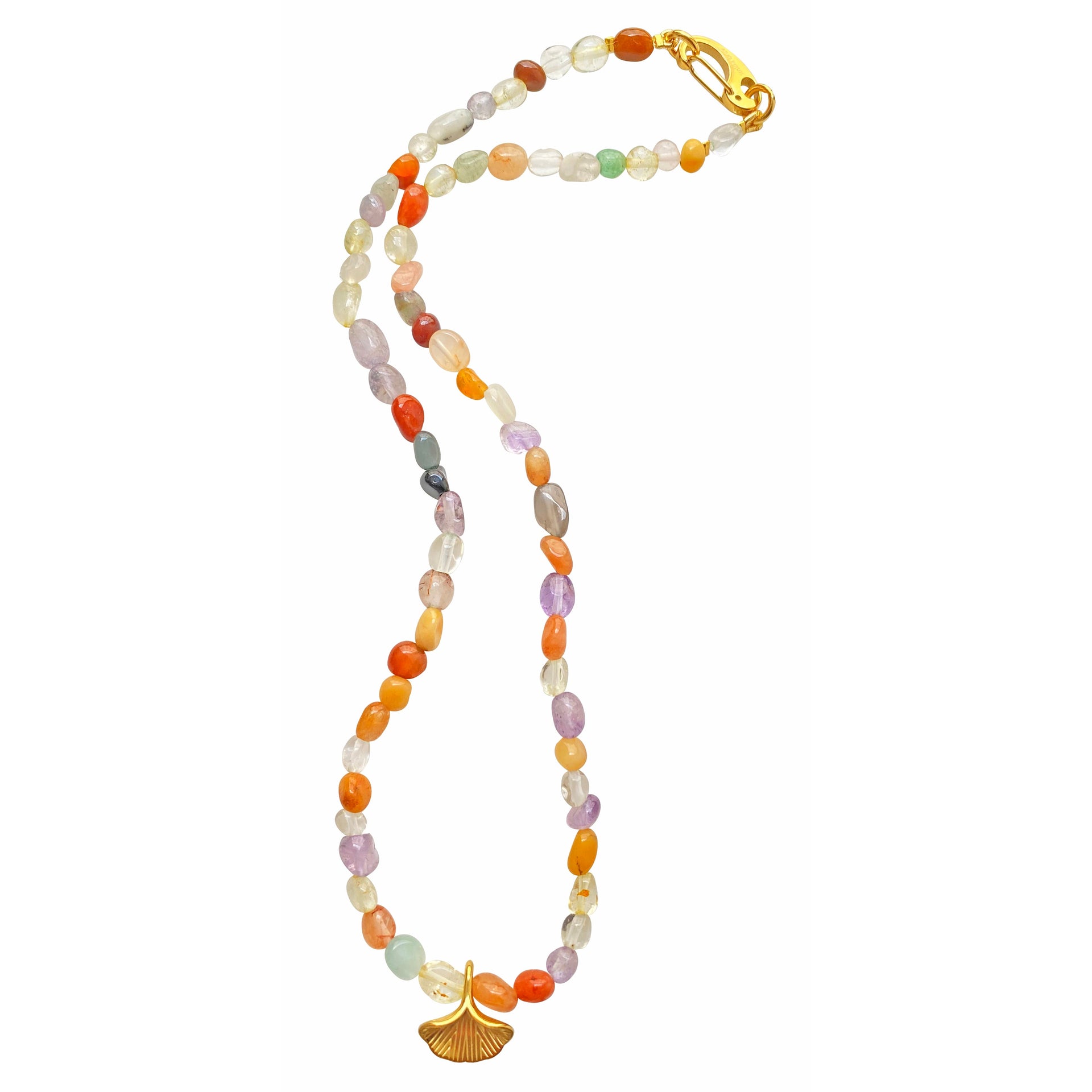 Gemstone Gingko Necklace Ali