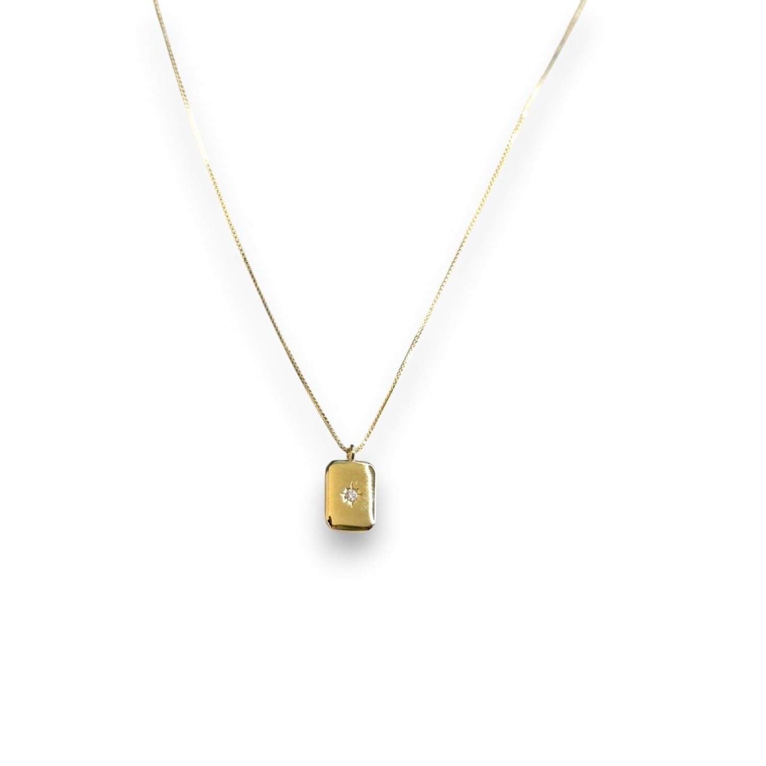 Gemstone Token Pendant Necklace - Gold