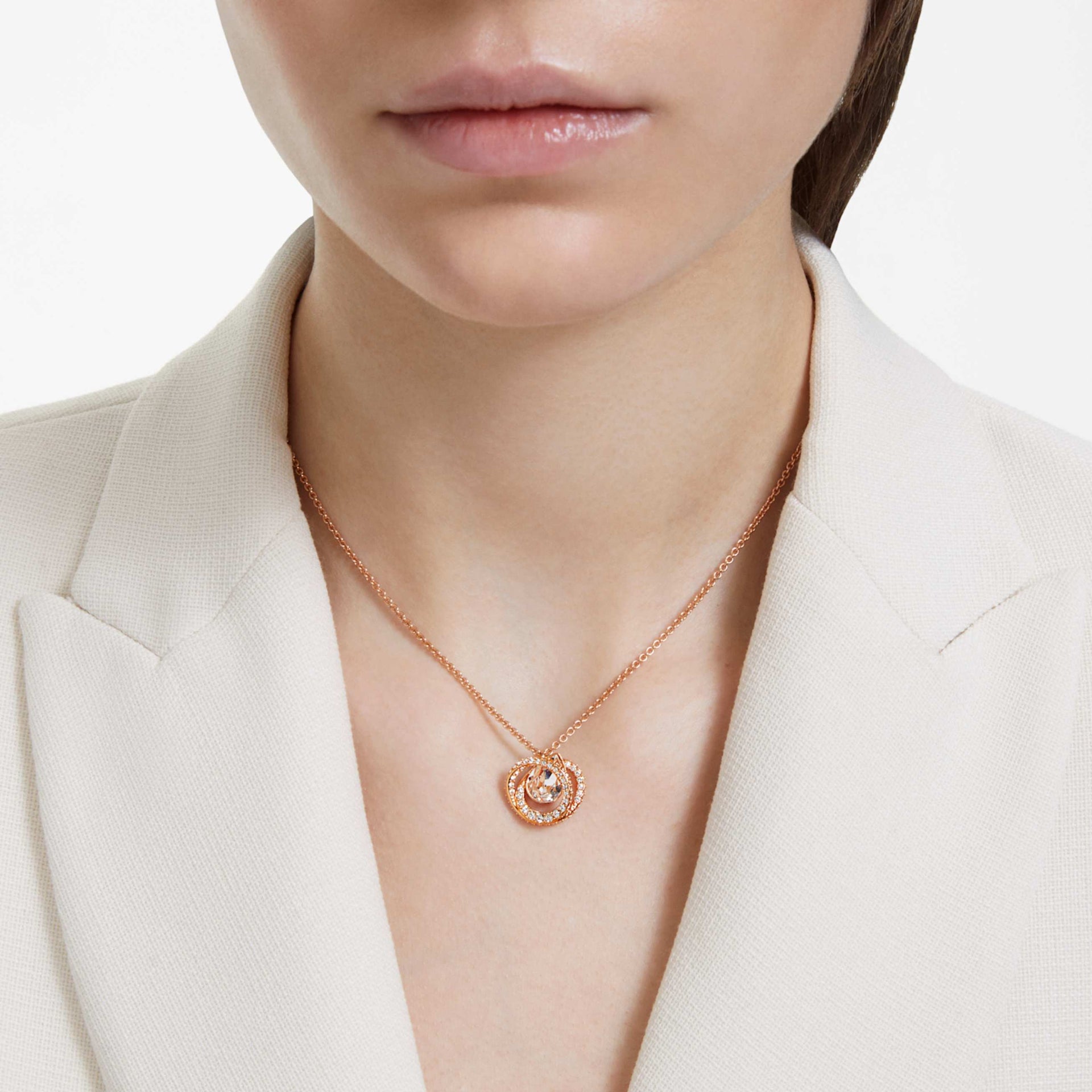 GENERATION PENDANT WHITE ROSE GOLD TONE PLATED