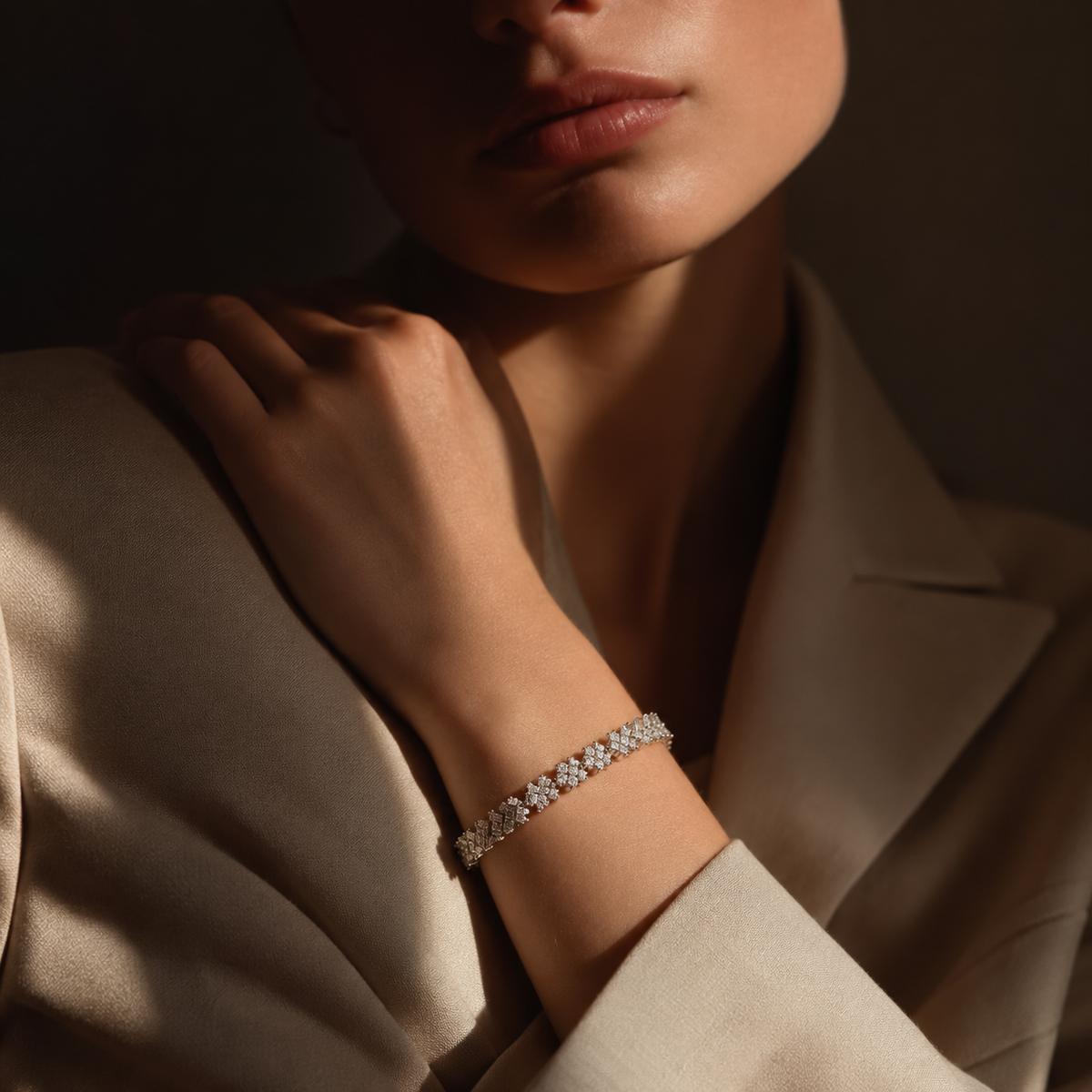 Louise Midi Cluster Tennis Bracelet