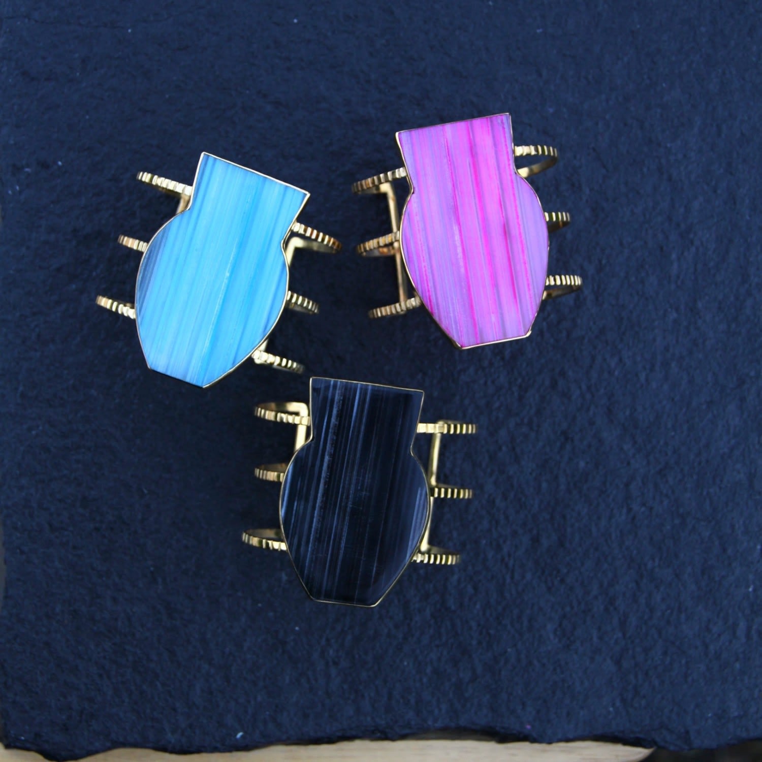 Blue Gemstone Gold Body Cuff Bracelet