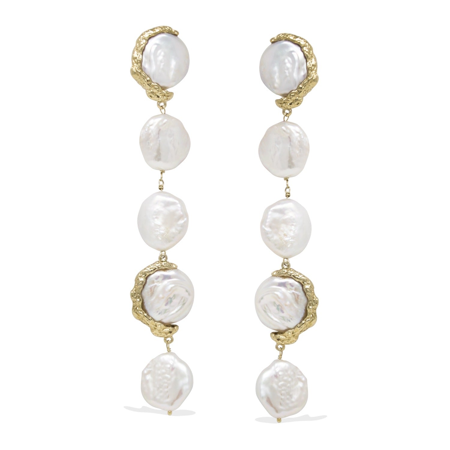 Ad Astra Gold-Plated Pearl Statement Earrings