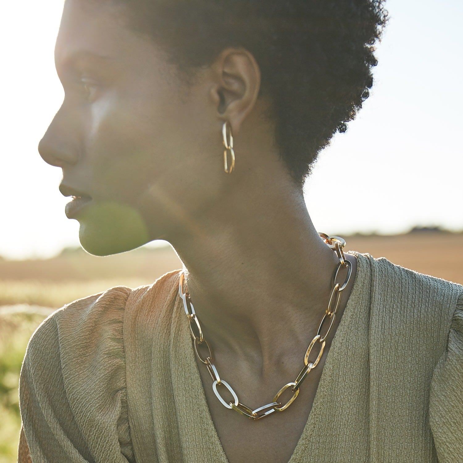 Chainlink Studs - Gold