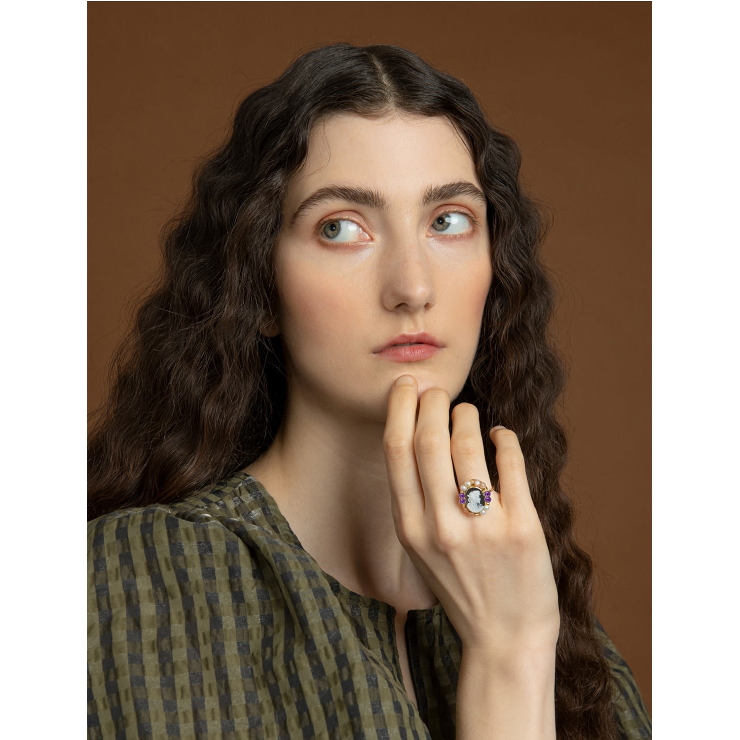 Little Lovelies Gold-Plated Black Cameo Ring