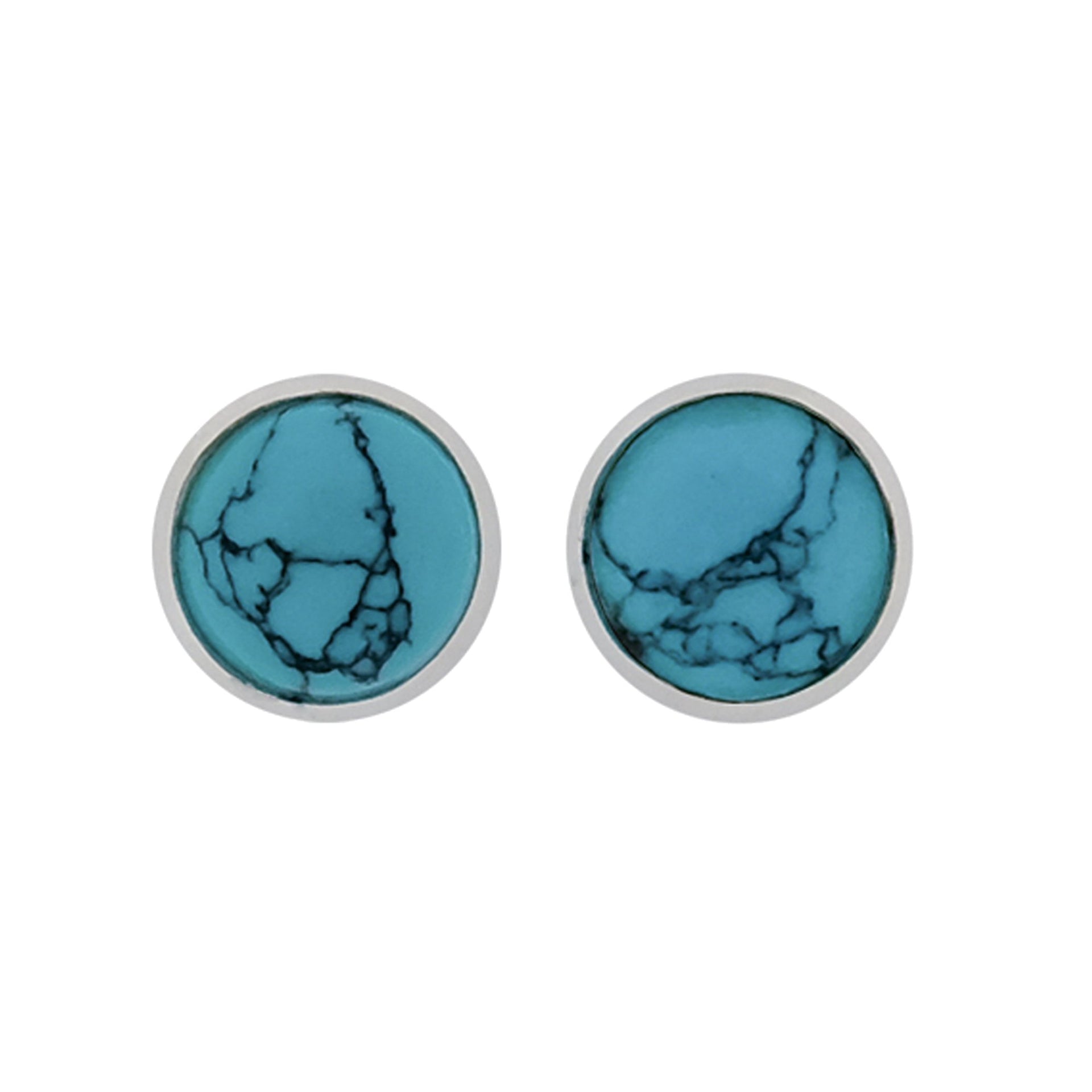 Maya Interchangeable Silver Stud Earrings - Turquoise