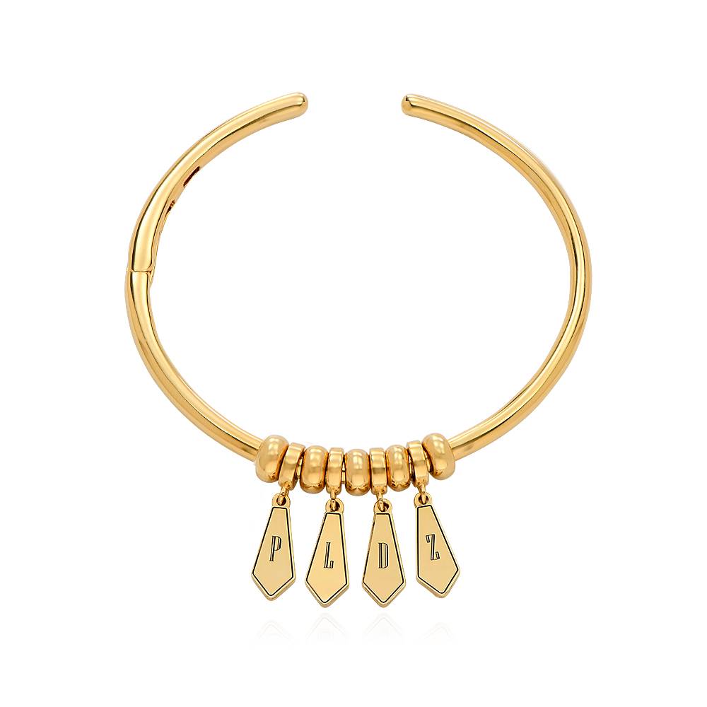 Gia Drop Initial Bangle Bracelet in 18K Gold Vermeil