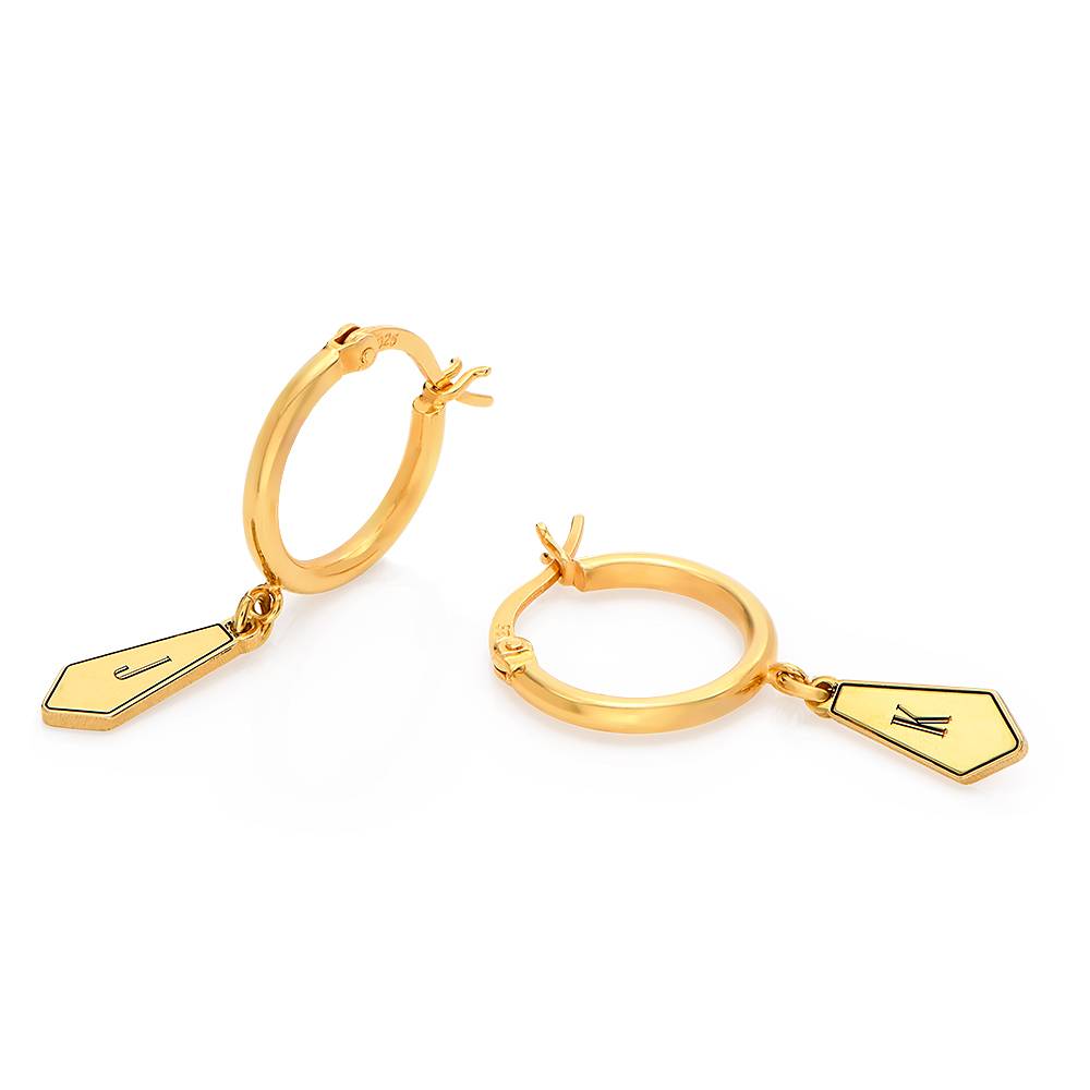 Gia Drop Initial Huggies in 18K Gold Vermeil