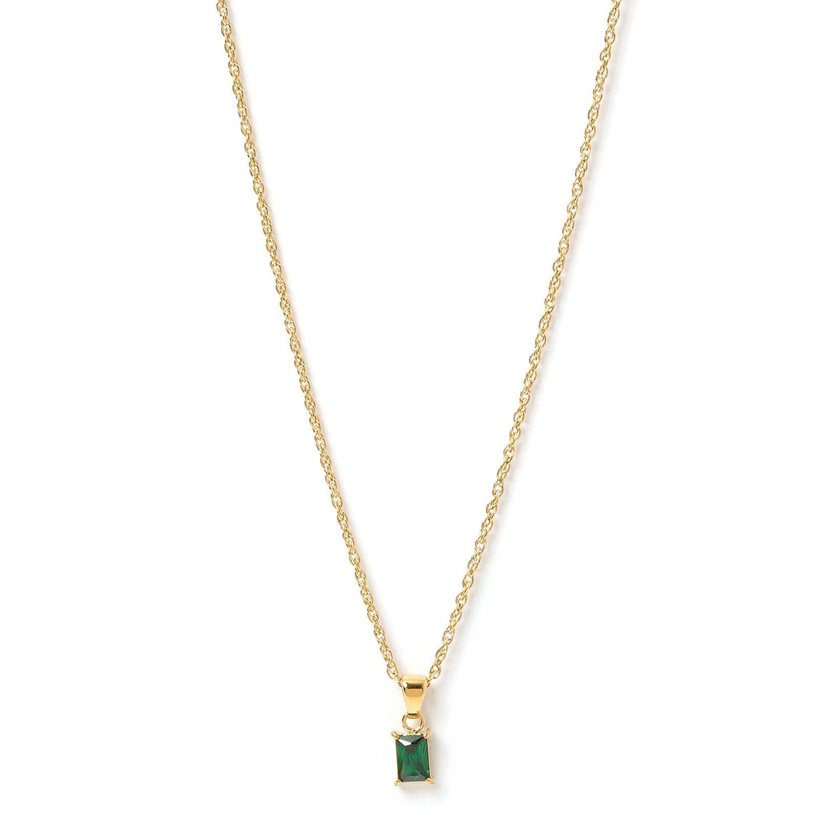 Gia Gold Necklace Emerald