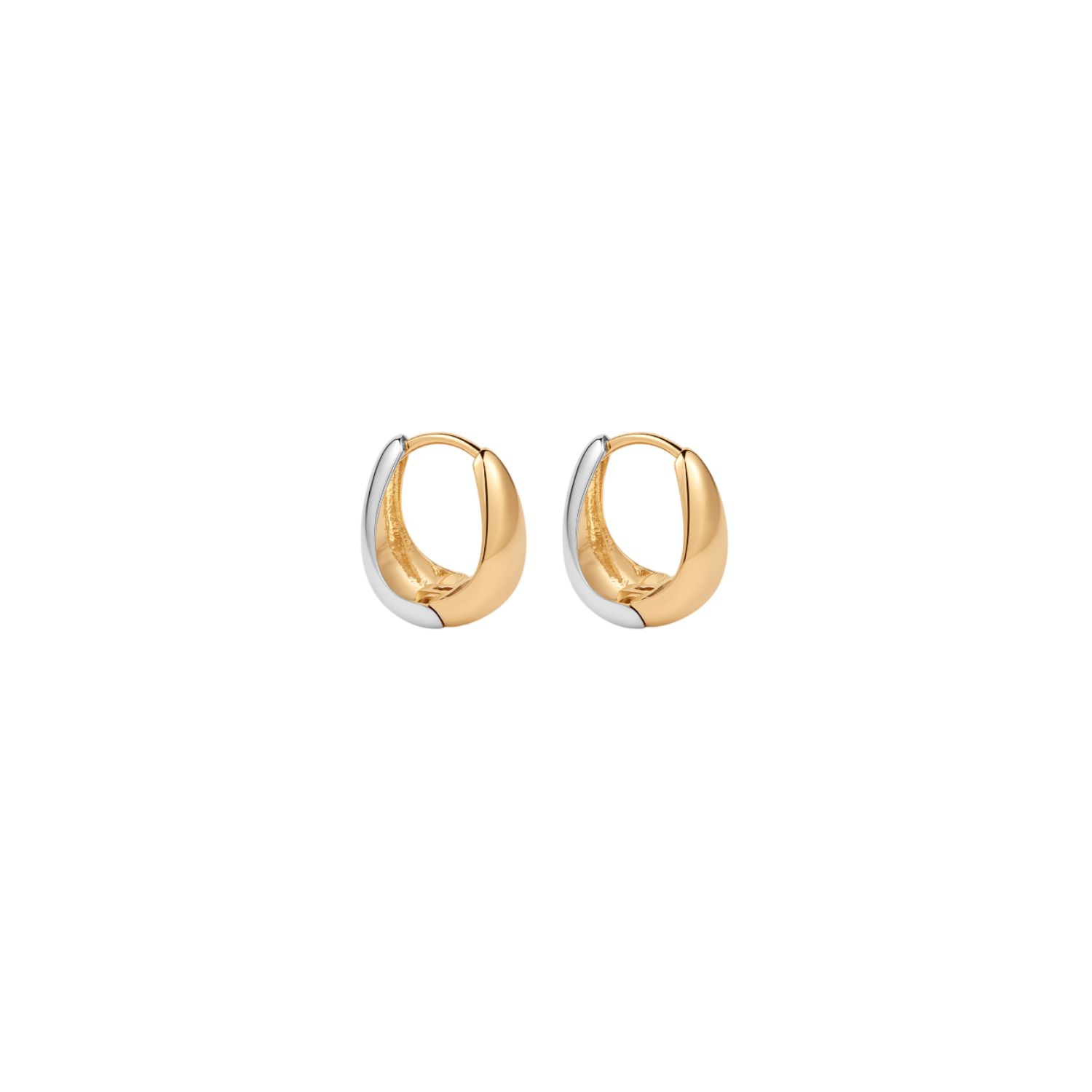 Gia Reversible 2 Tone Chubby Hoop Earrings