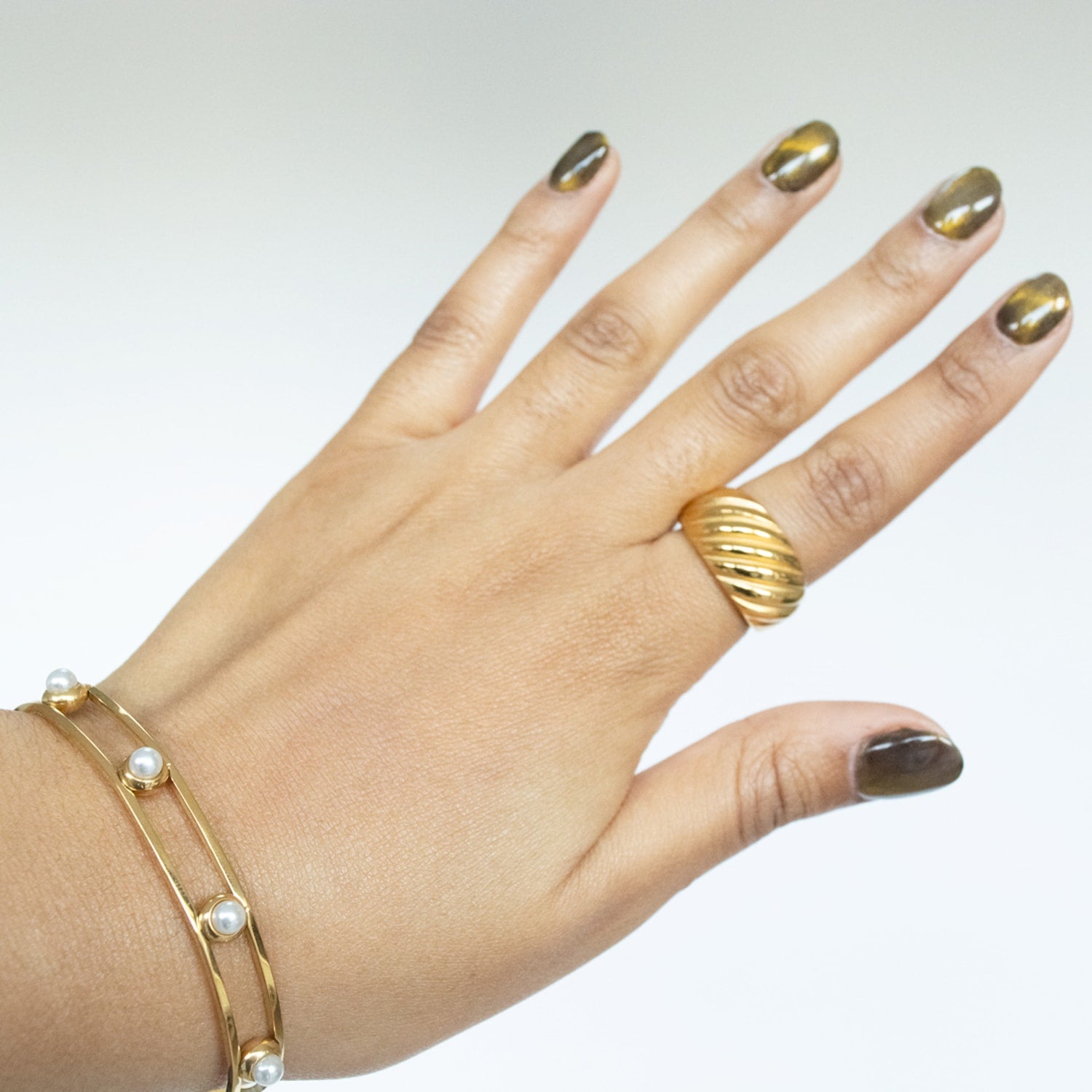 Gigi Gold Pearl Bangle