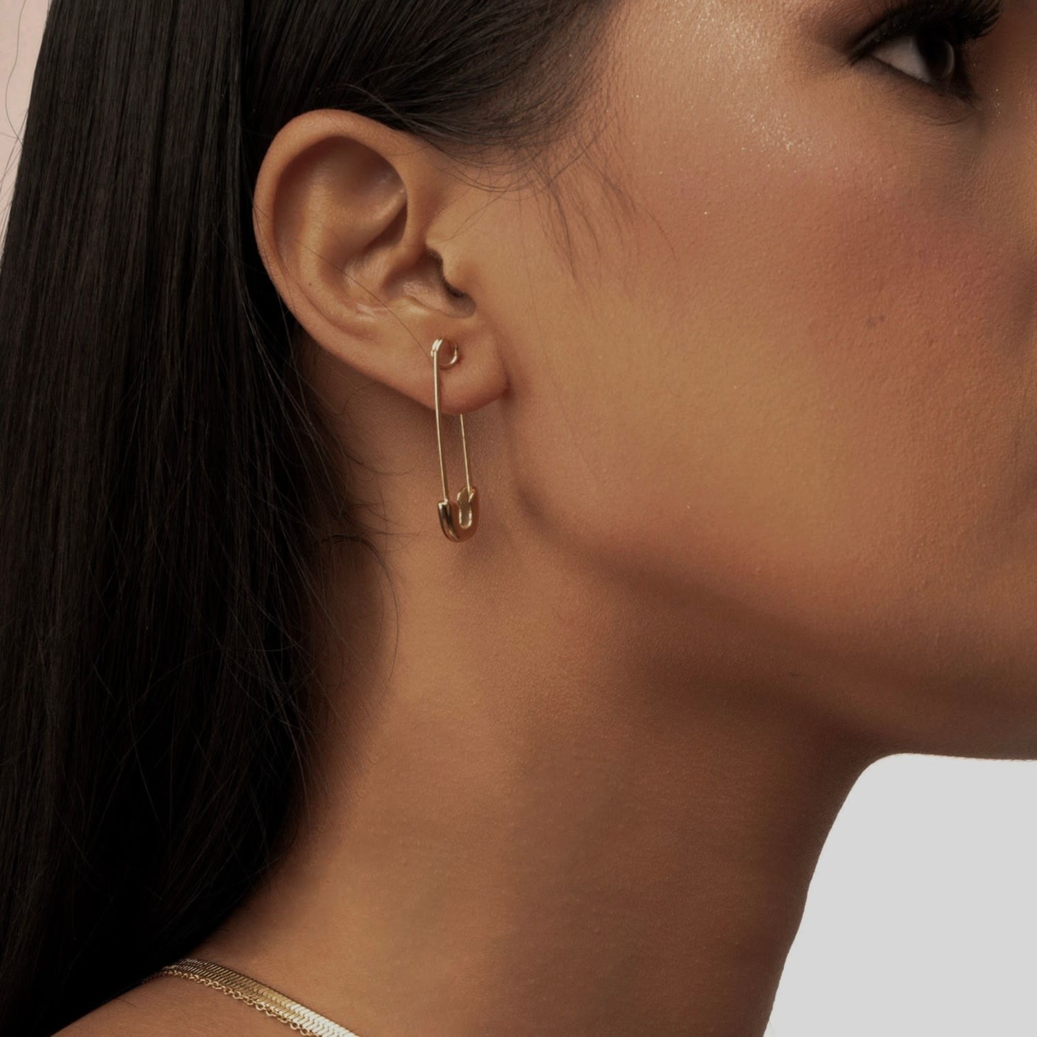 Gil Safety Pin Statement Earrings - Gold
