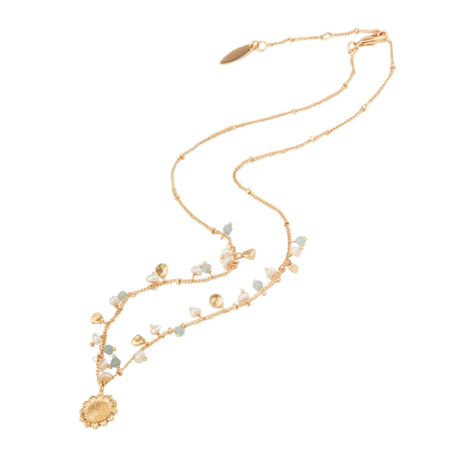 Gilda Necklace With Pendants Of Semi-Precious Stones And Pearls