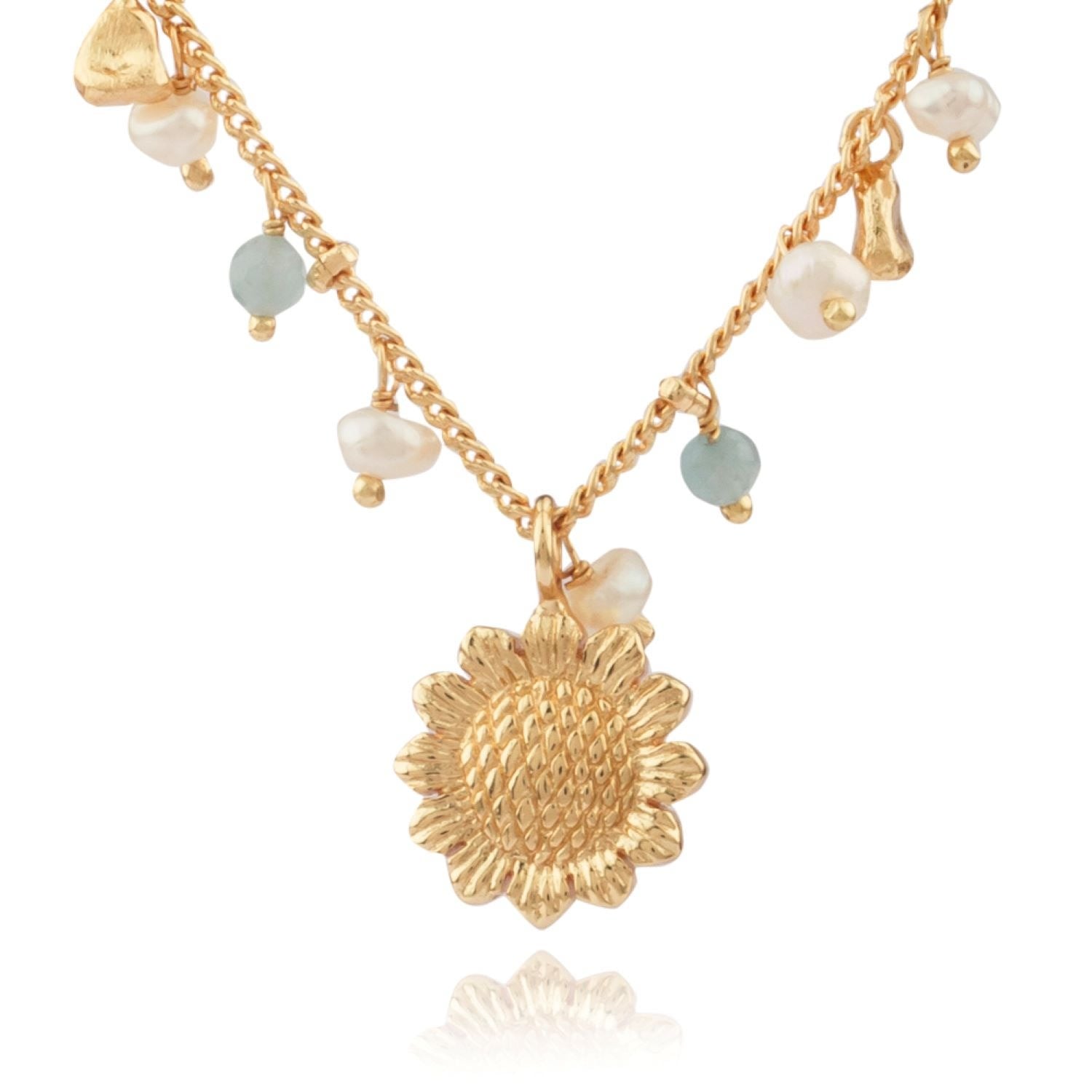 Gilda Necklace With Pendants Of Semi-Precious Stones And Pearls