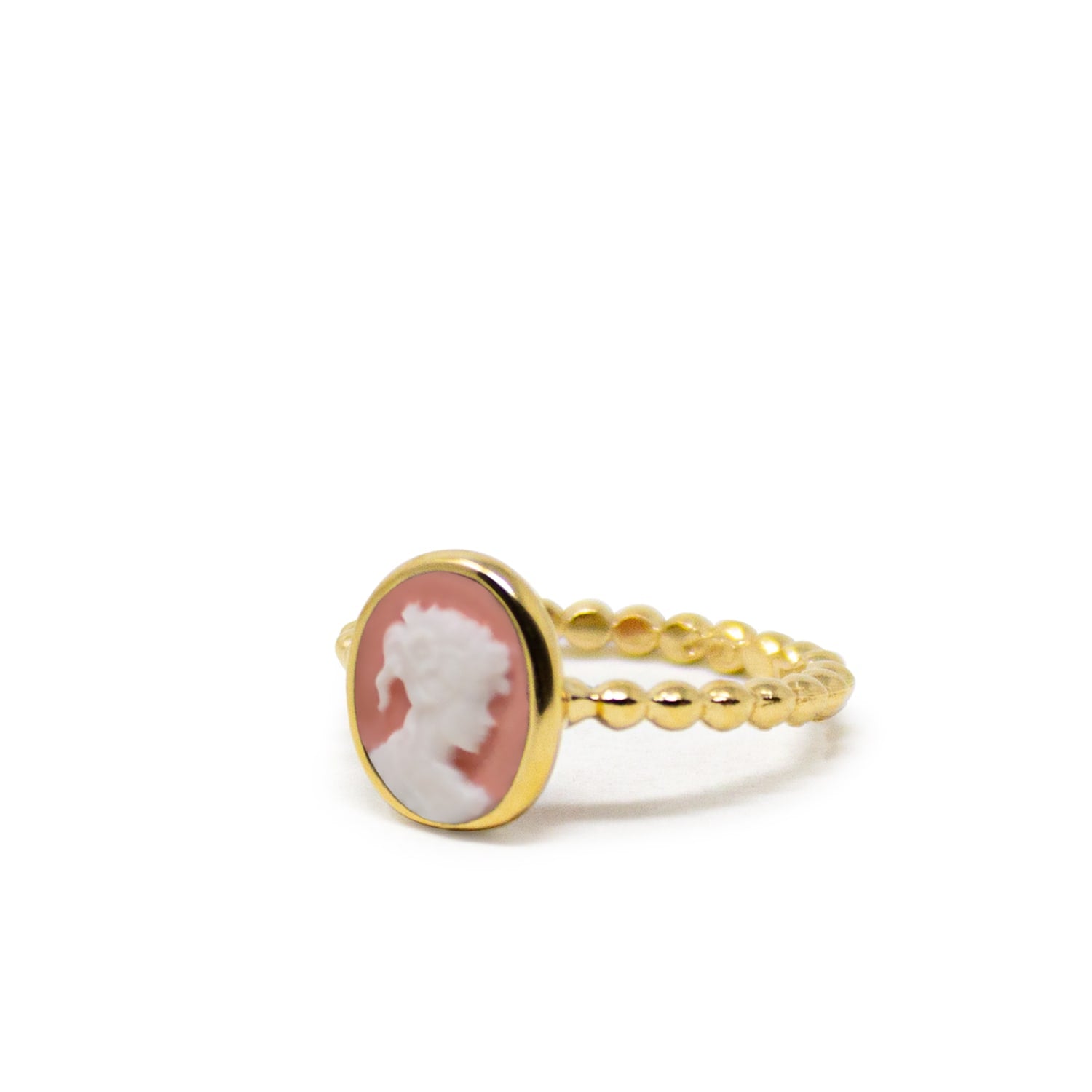 Ginevra Pink Mini Cameo Stacking Ring