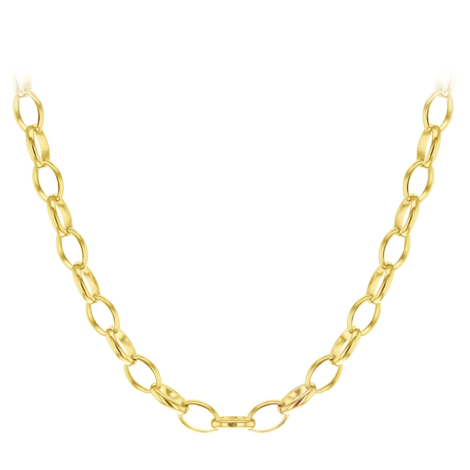 Belcher Charm Necklace Cast In Sterling Silver & 18Kt Gold Plated