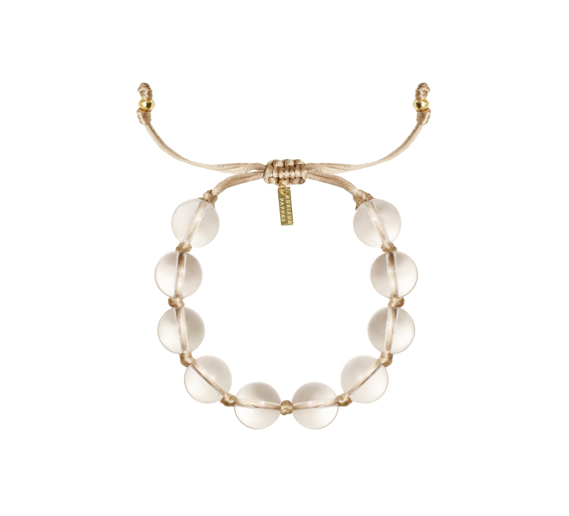 Glass Bracelet On Colored Cord - Champagne