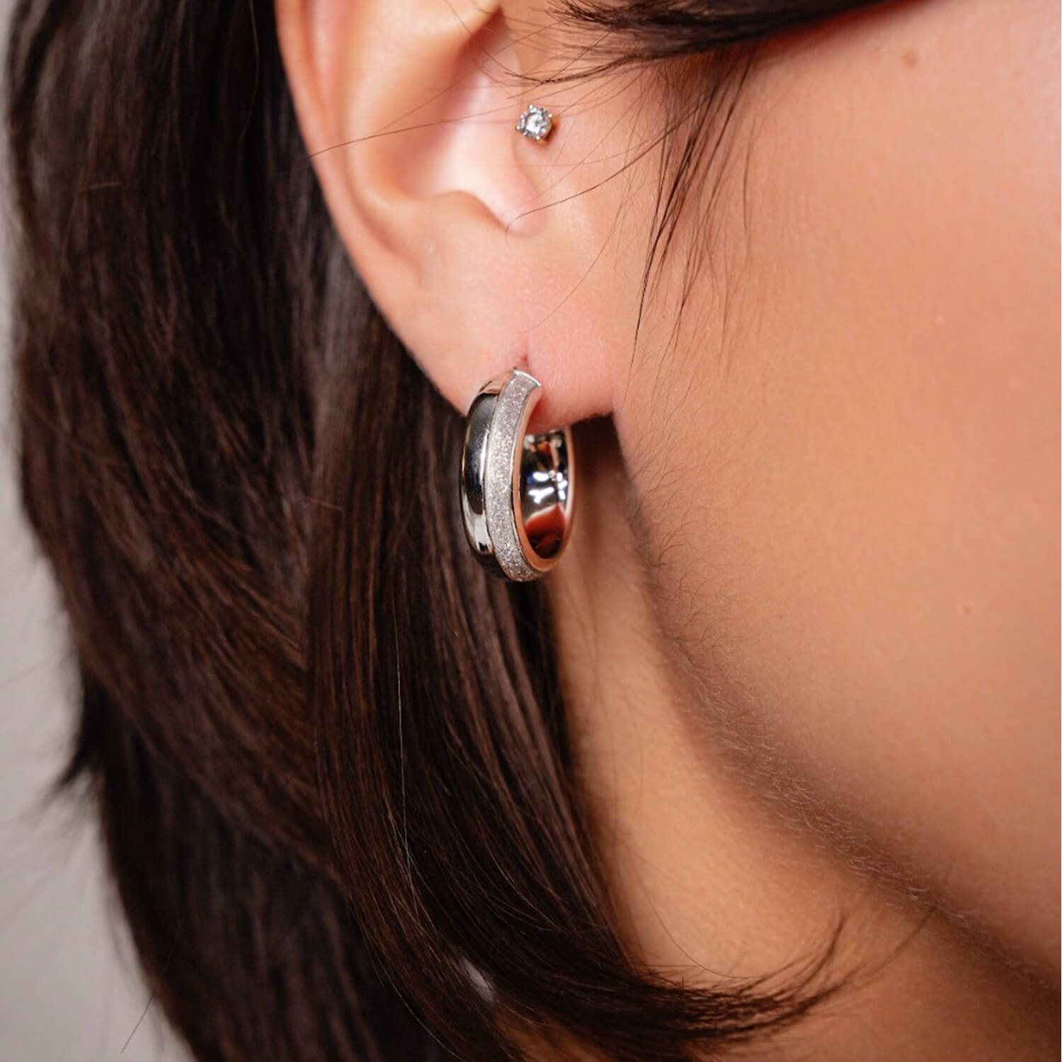 Glitter Huggie Hoops