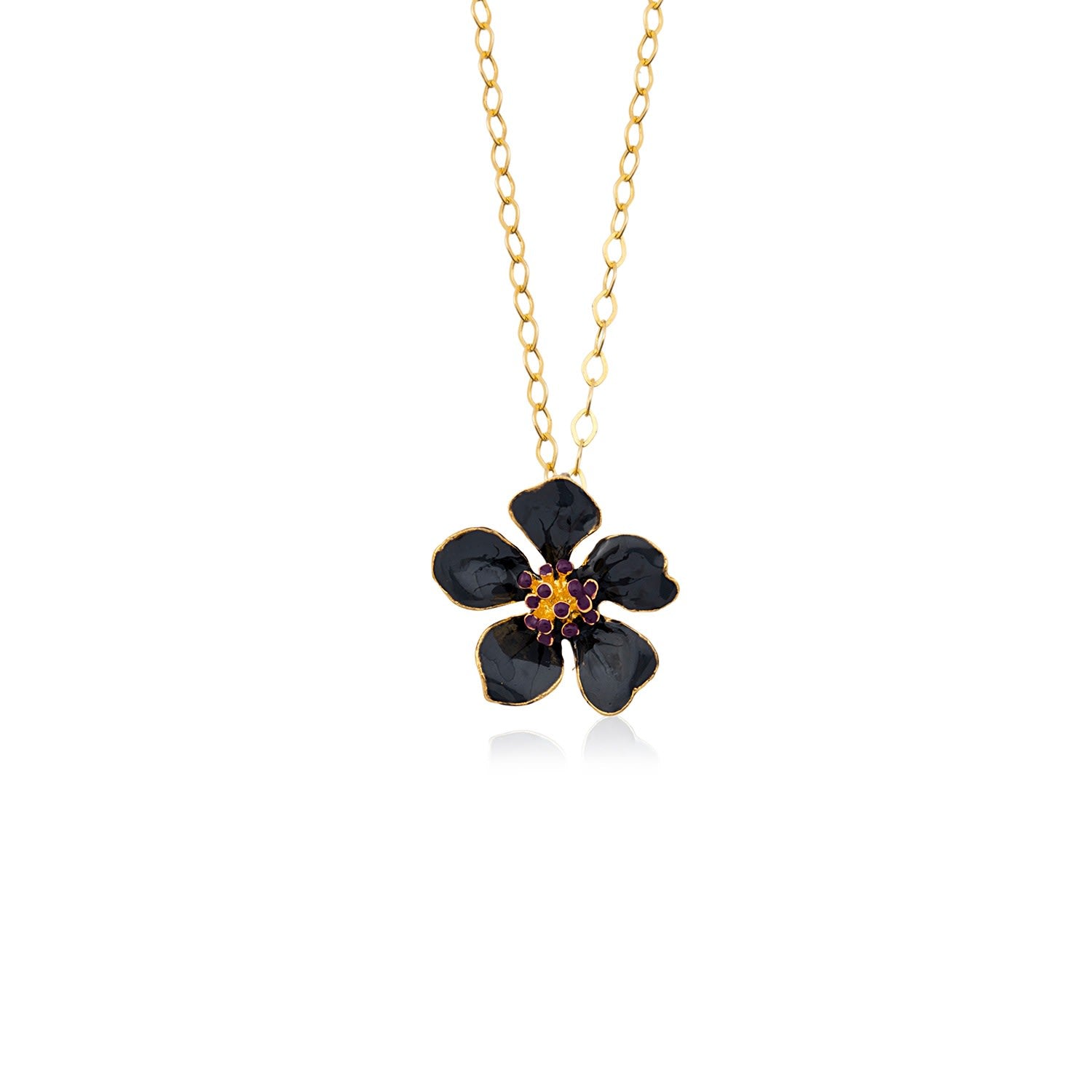 Grey Cherry Blossom Flower Necklace