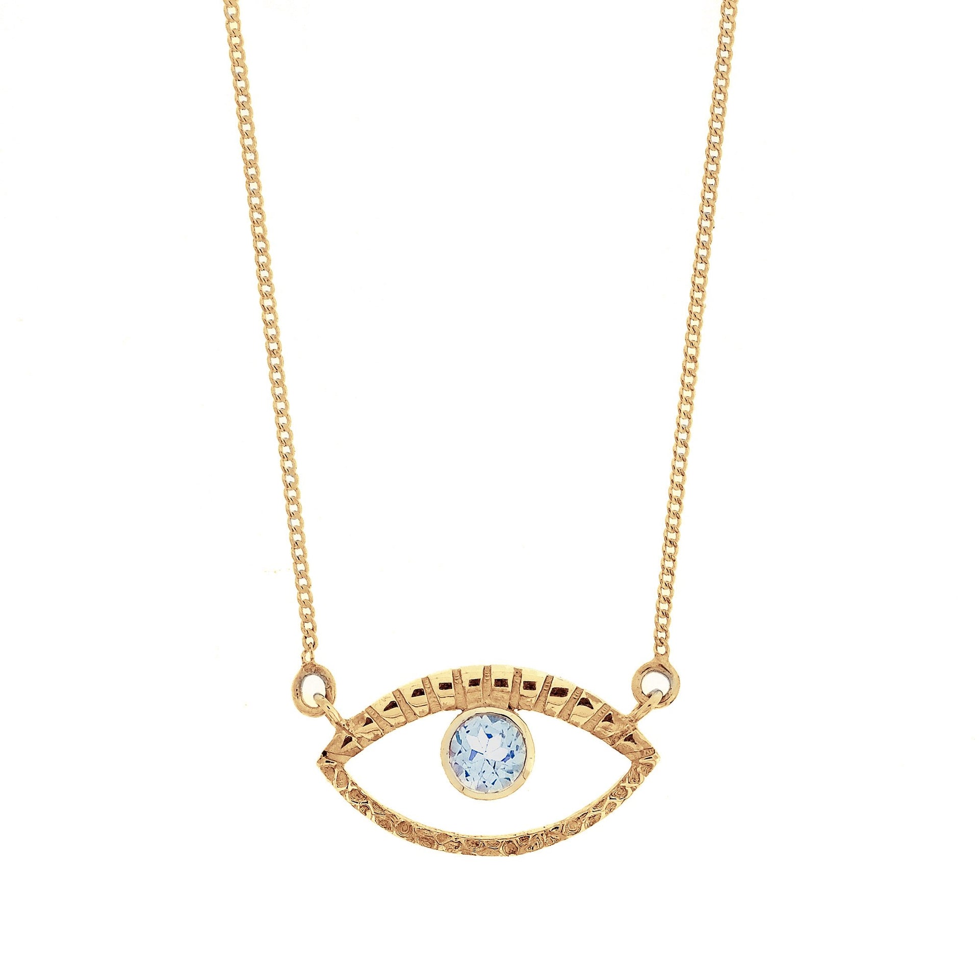 Eye Of Intuition Gold Vermeil Necklace - Blue Topaz