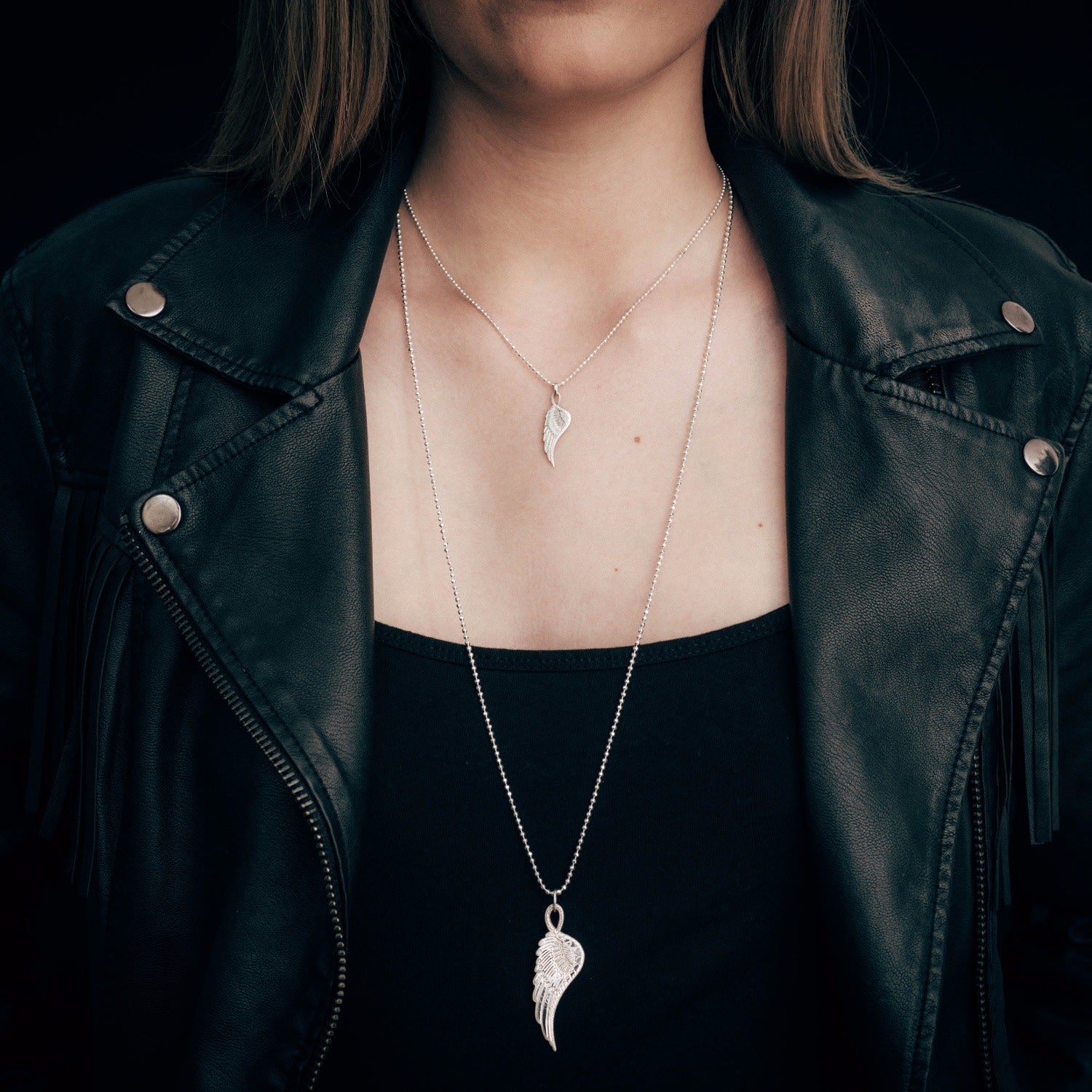 Silver Wing Pendant Necklace