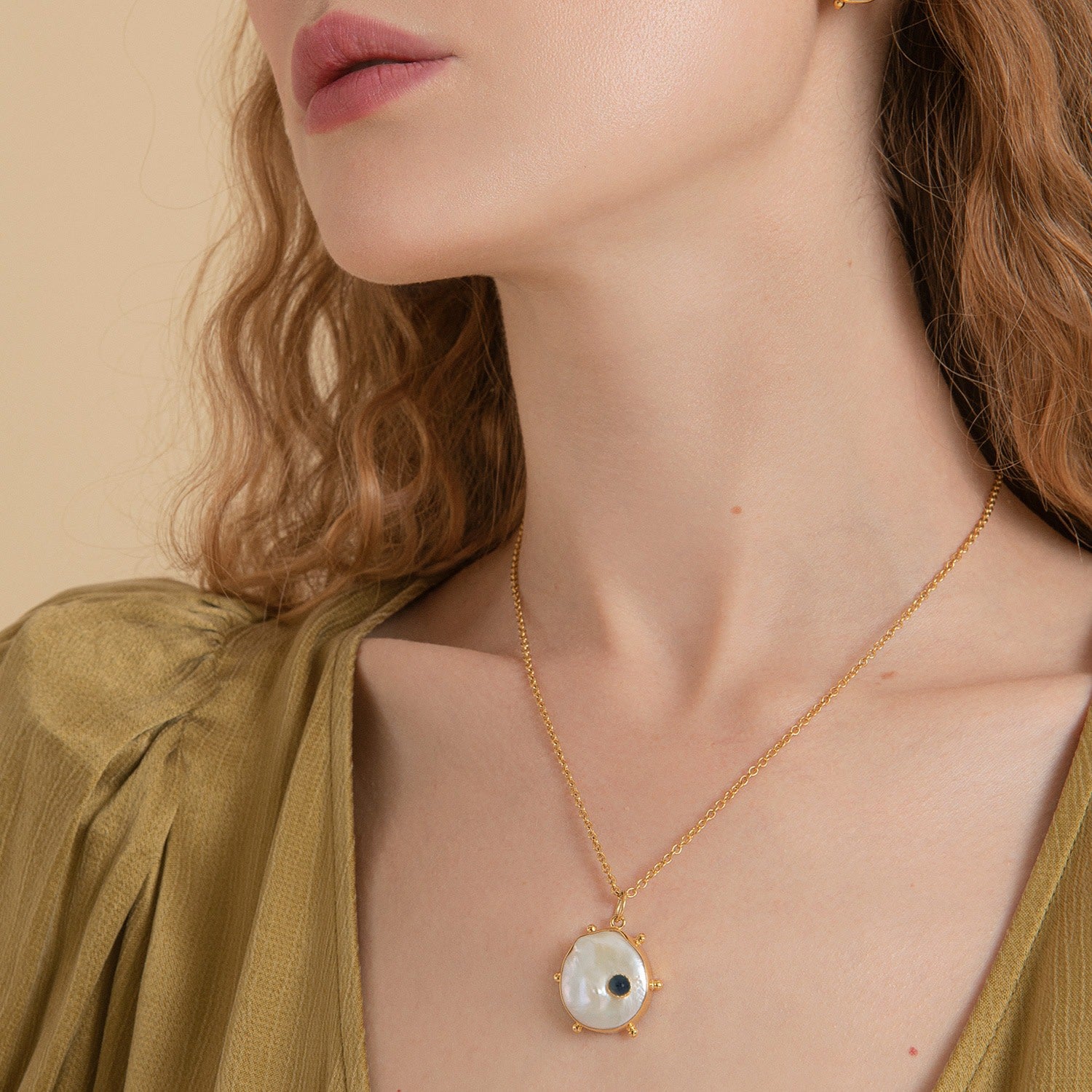Rebel Rebel Pearl Necklace With Sapphire