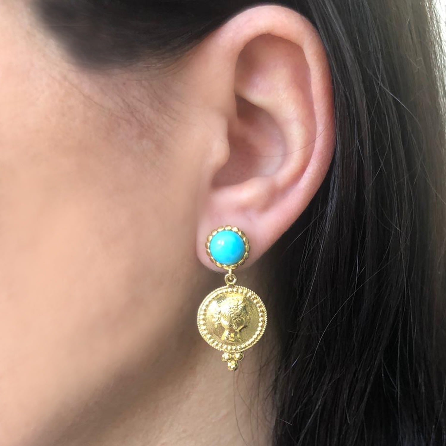 Cleopatra Earrings With Turquoise