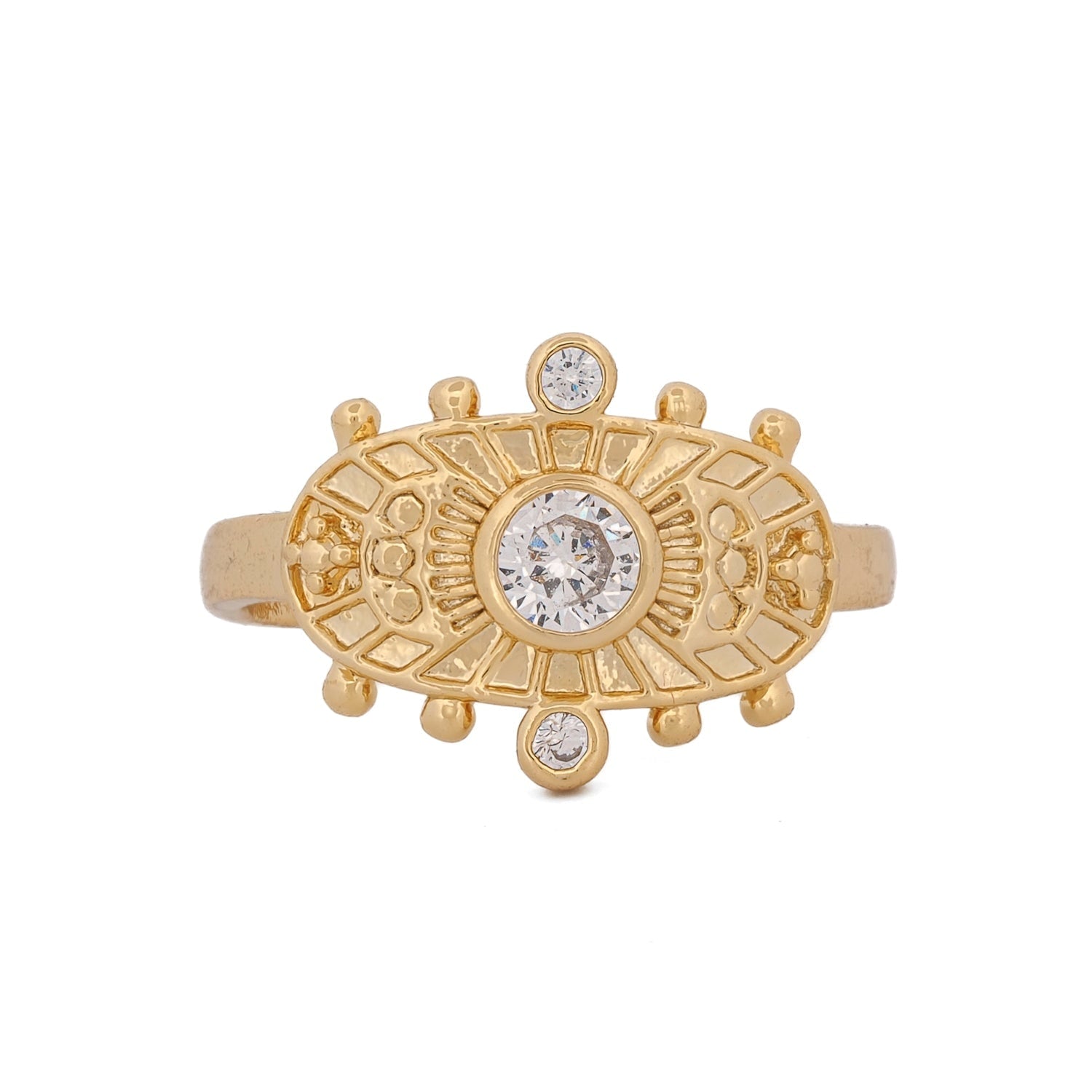 Goddess Cleopatra Gold & Diamond Ring - Gold