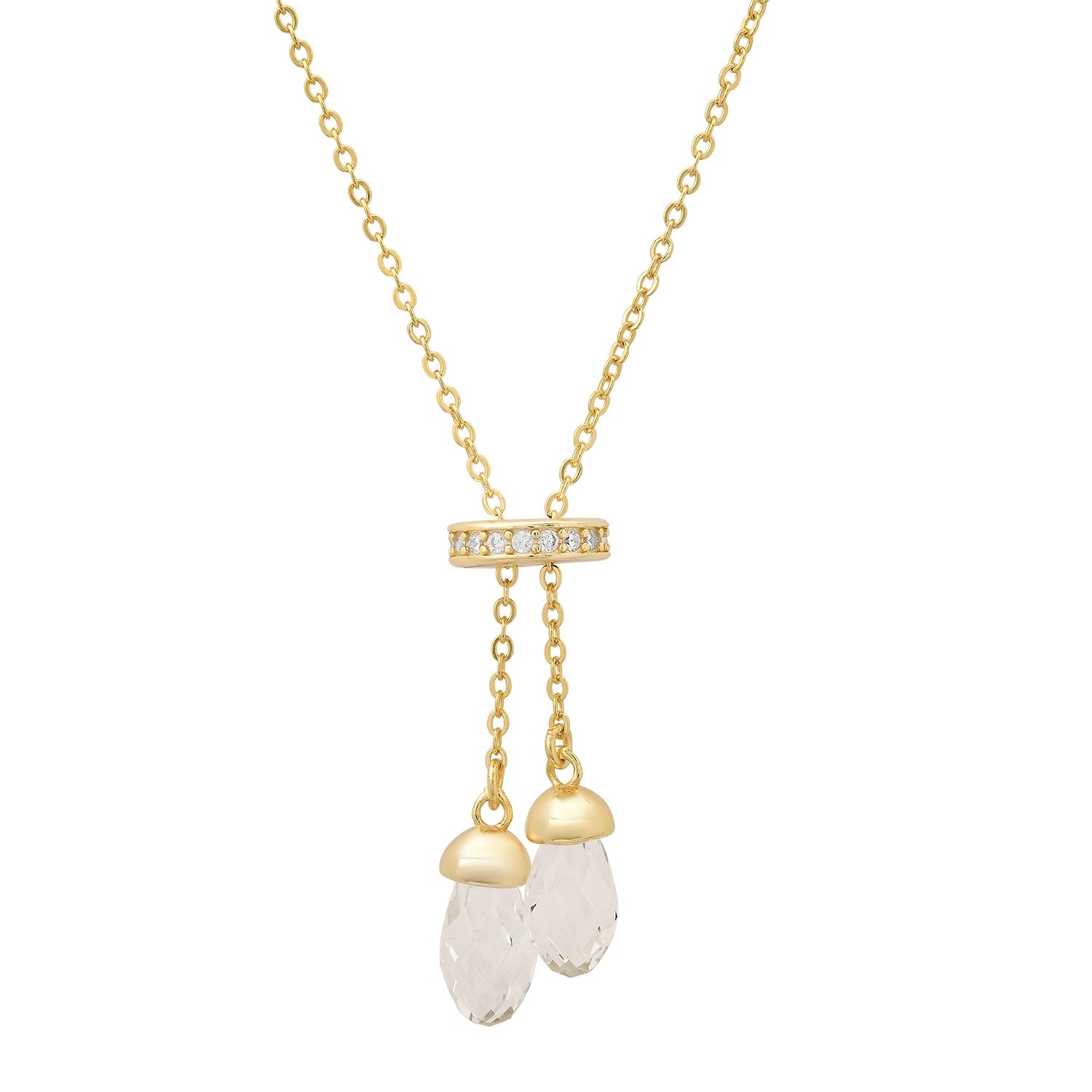 Gold Adjustable Tassel Lariat Necklace