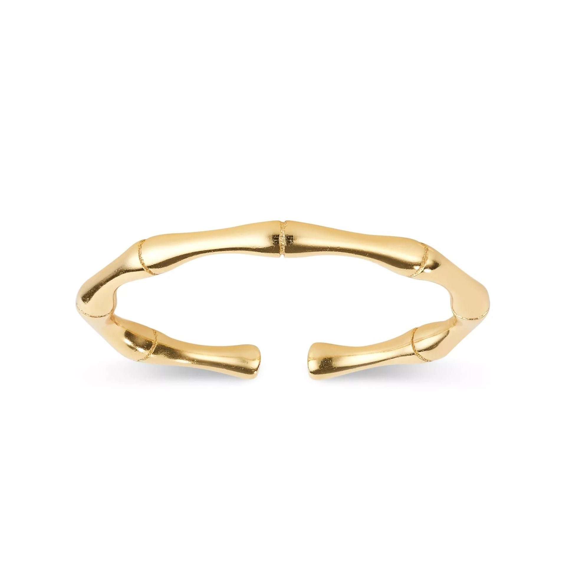 Gold Band Bamboo Stackable Ring