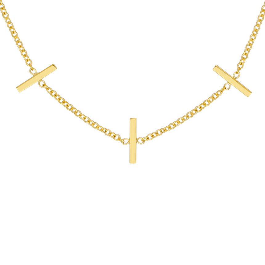 Gold Bar Station Necklace
