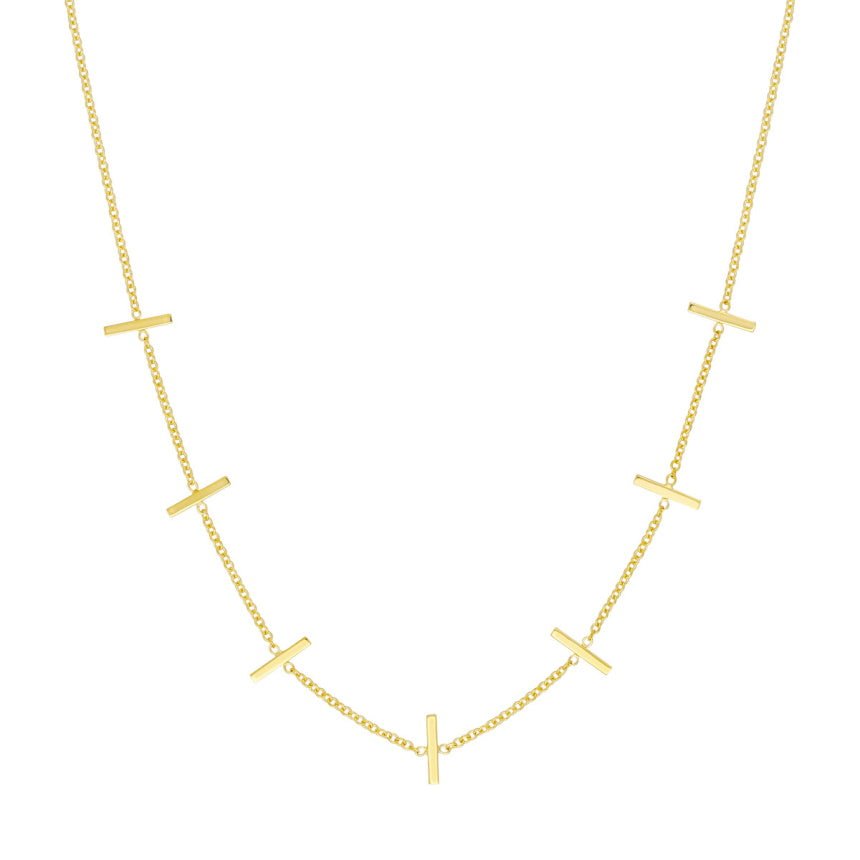 Gold Bar Station Necklace