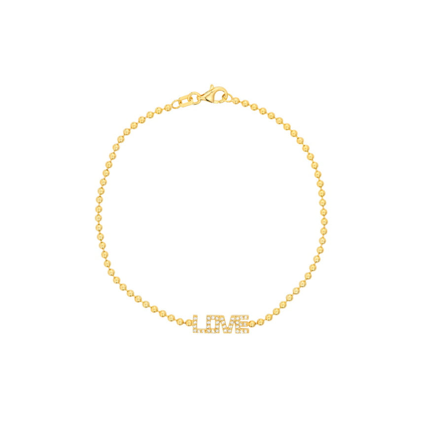 Gold Beaded Bracelet With Name