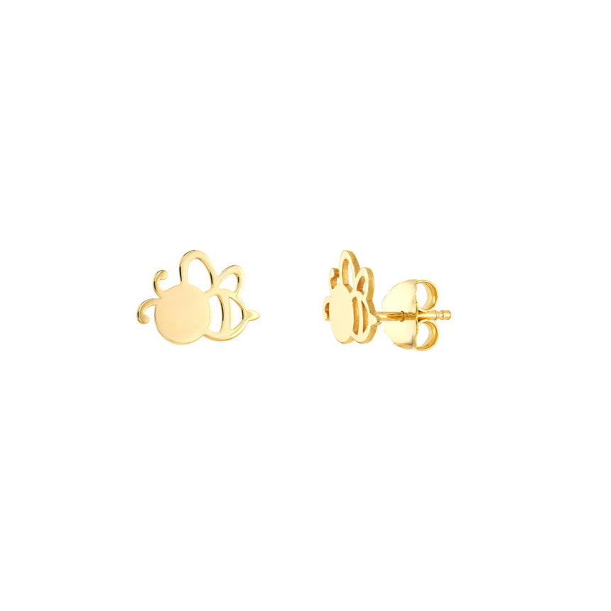 Gold Bee Earring Studs