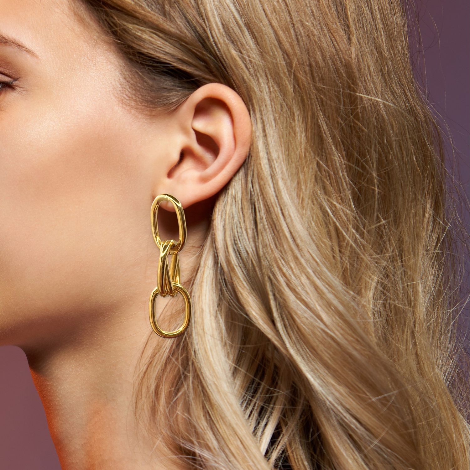 Gold Billie Drop Post Earrings